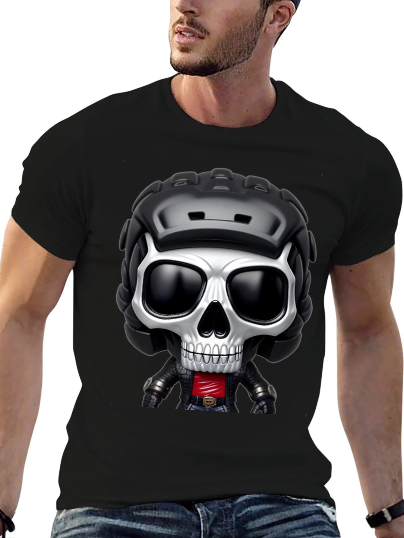 Skull Rider Graphic Tee - Black