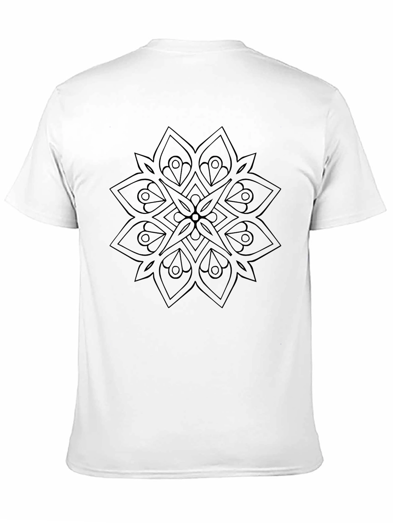 Geometric Mandala Graphic Black Tee Shirt