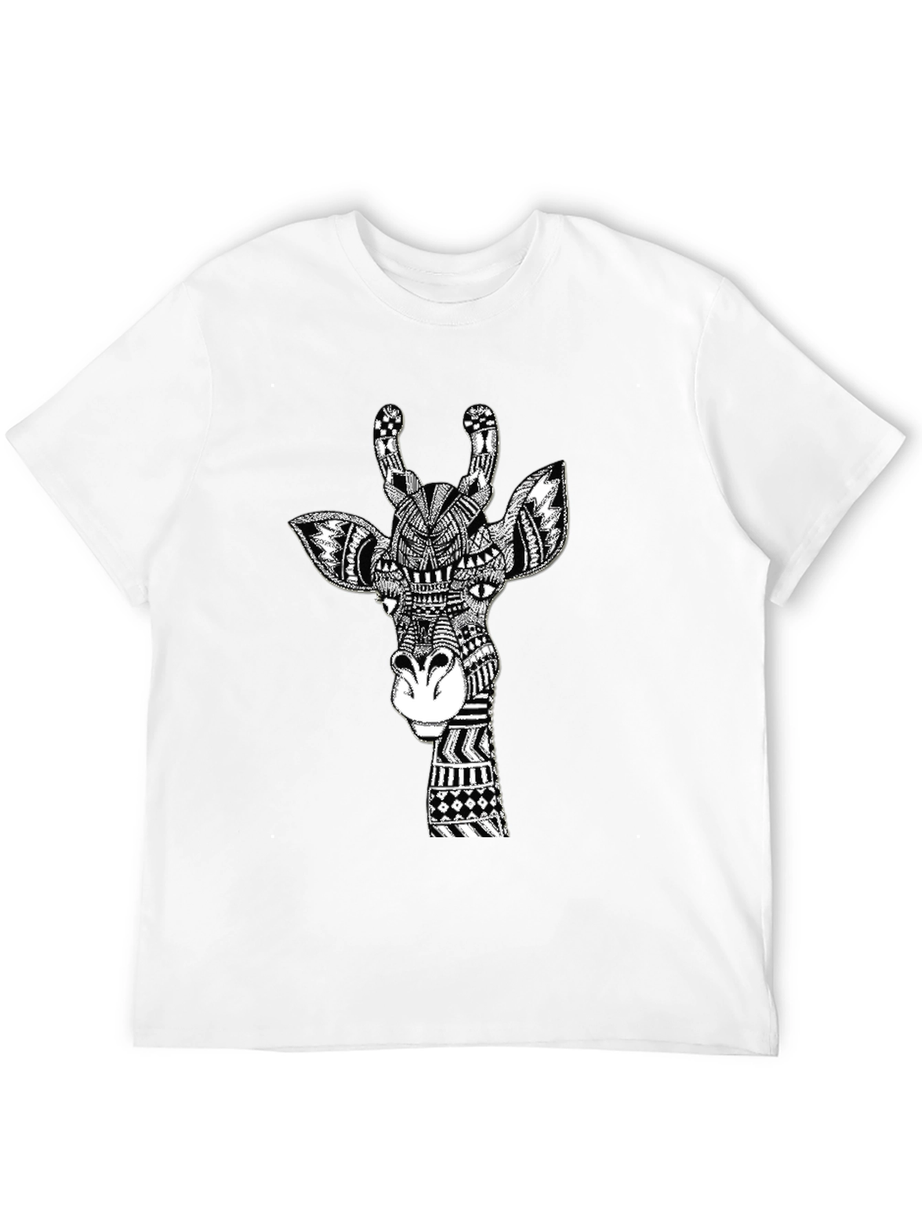 Giraffe Graphic Tee - Artistic Black T-Shirt