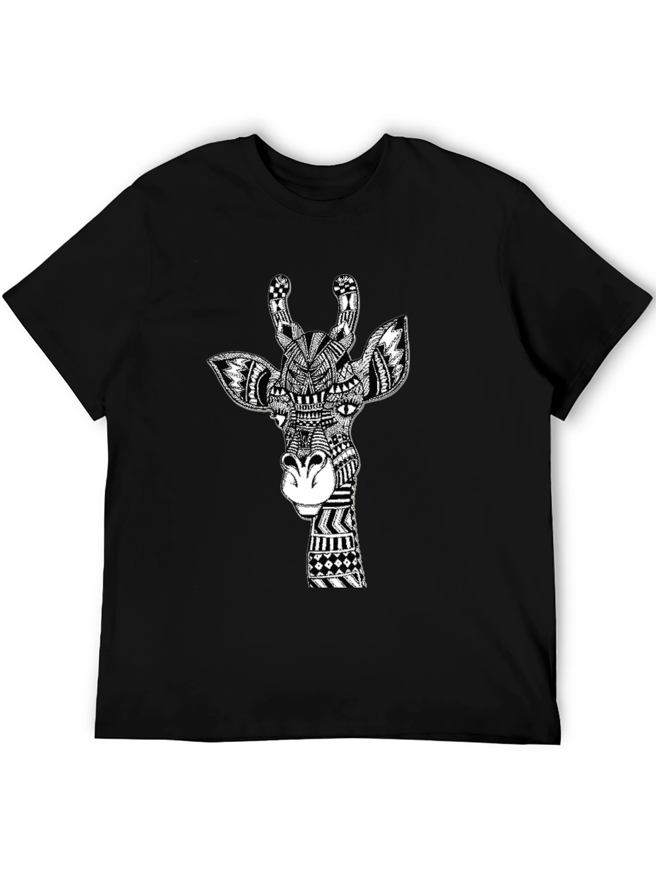 Giraffe Graphic Tee - Artistic Black T-Shirt