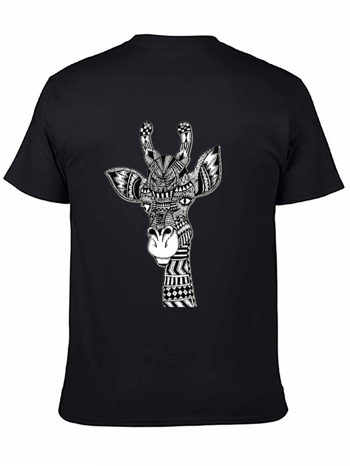 Giraffe Graphic Tee - Artistic Black T-Shirt