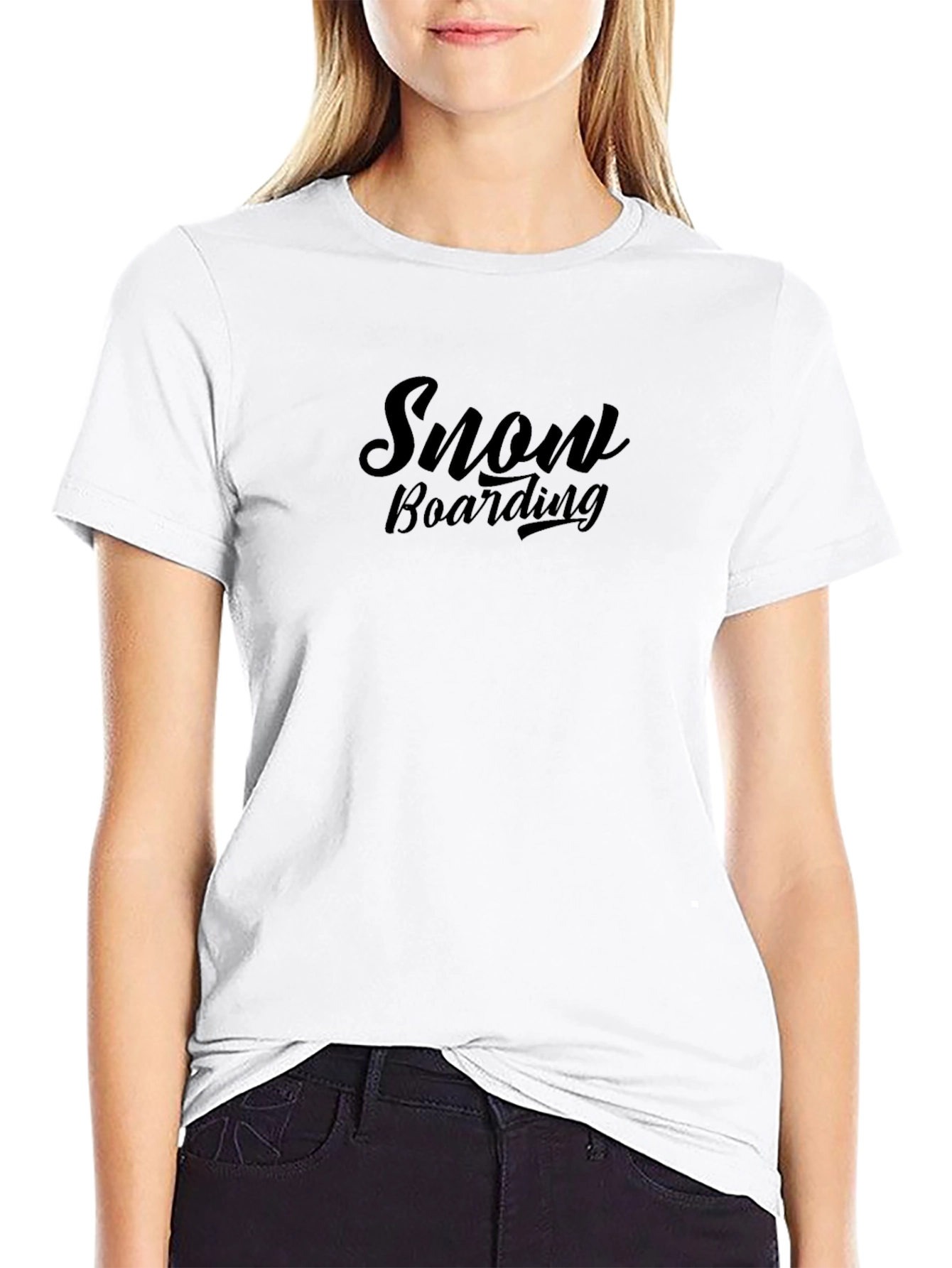 Snow Boarding Black Graphic Tee