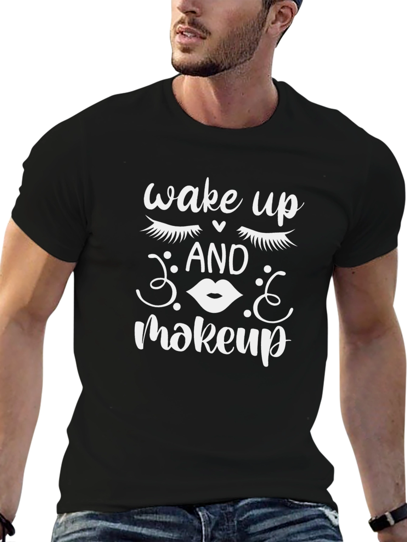 Wake Up and Makeup Graphic Tee