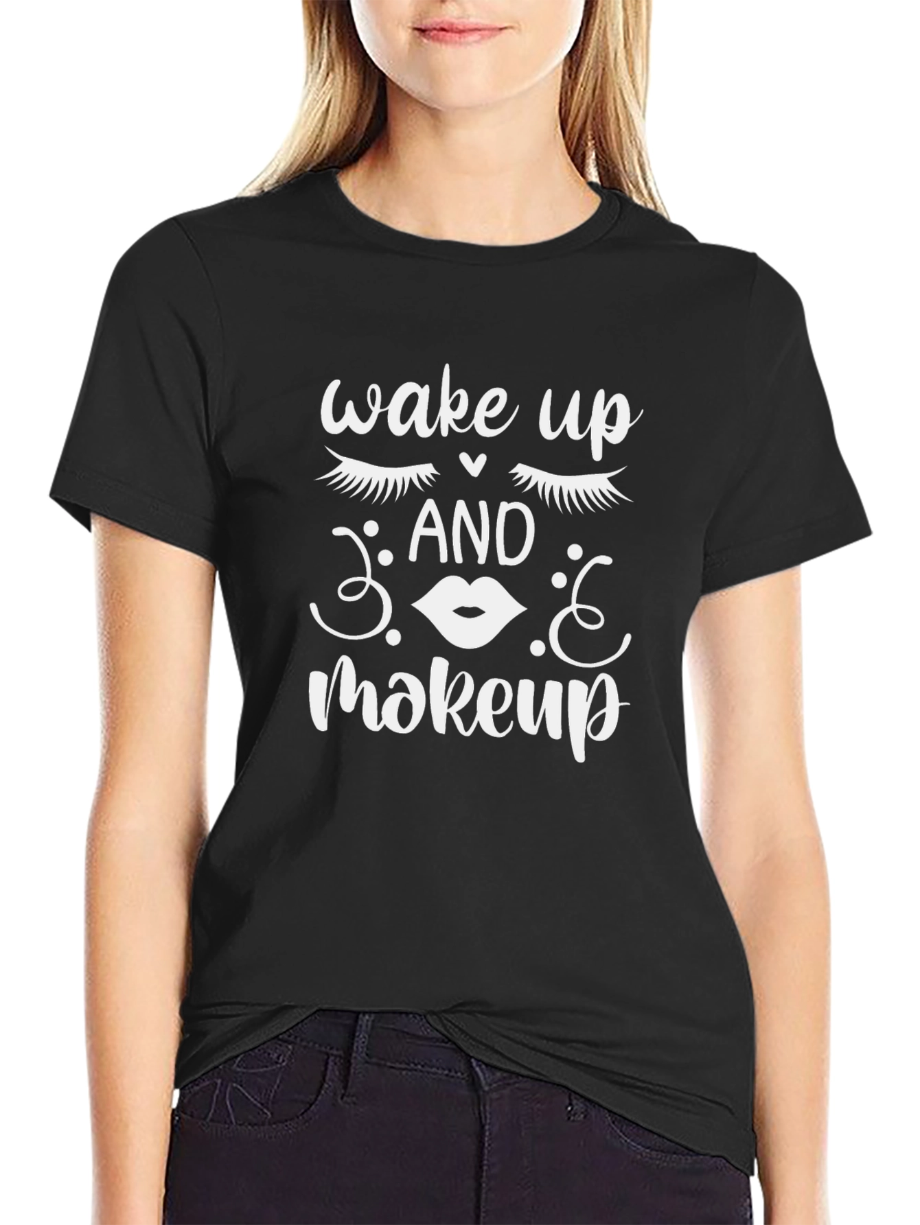 Wake Up and Makeup Graphic Tee