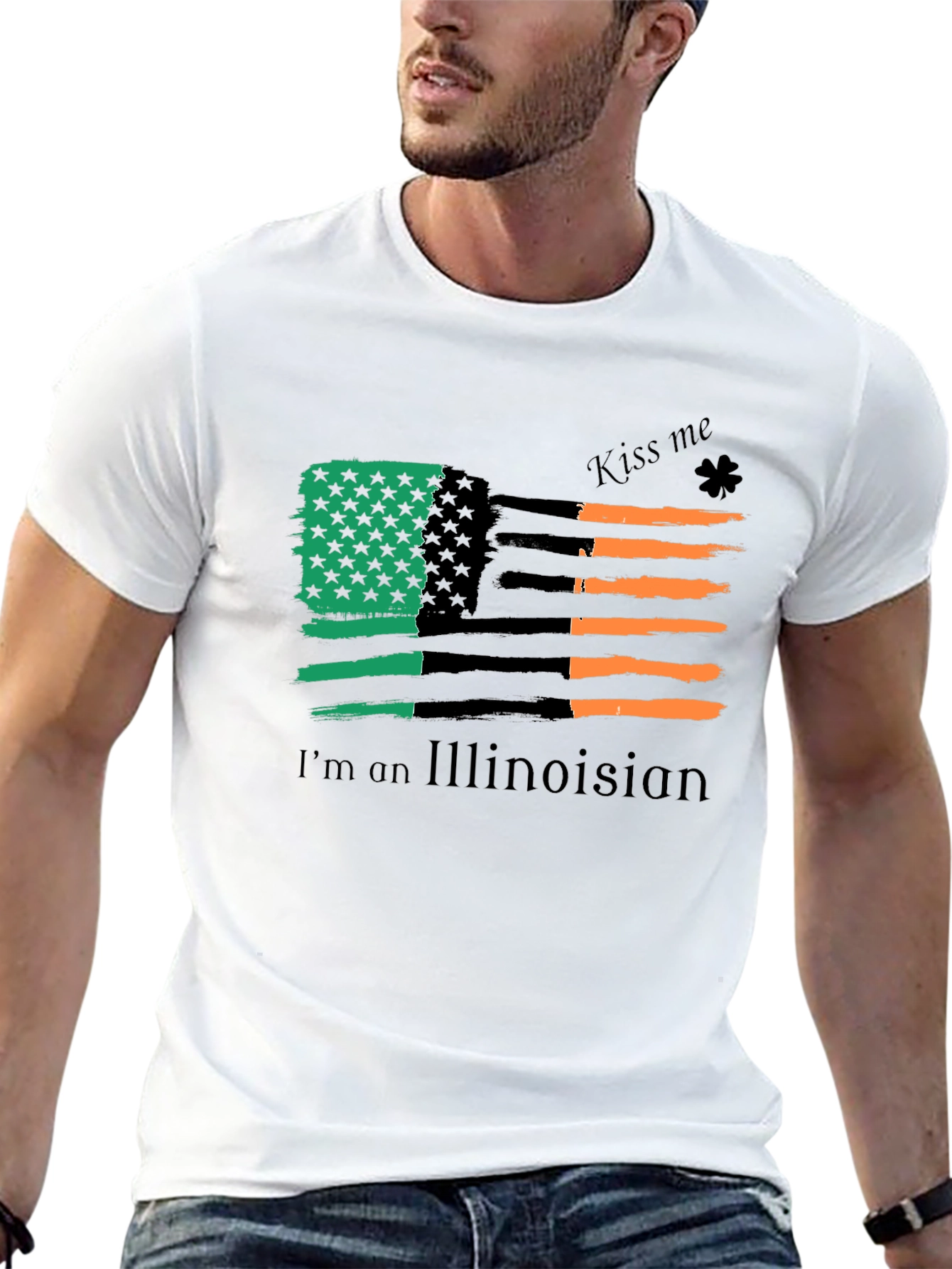 Illinois Irish American Flag St. Patricks Day T-Shirt