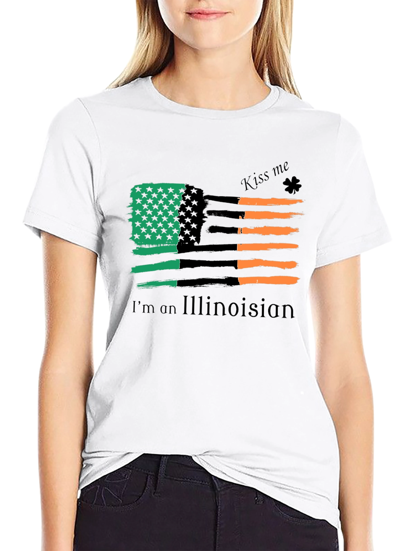Illinois Irish American Flag St. Patricks Day T-Shirt