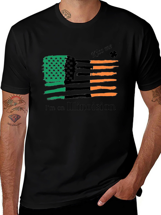 Illinois Irish American Flag St. Patricks Day T-Shirt