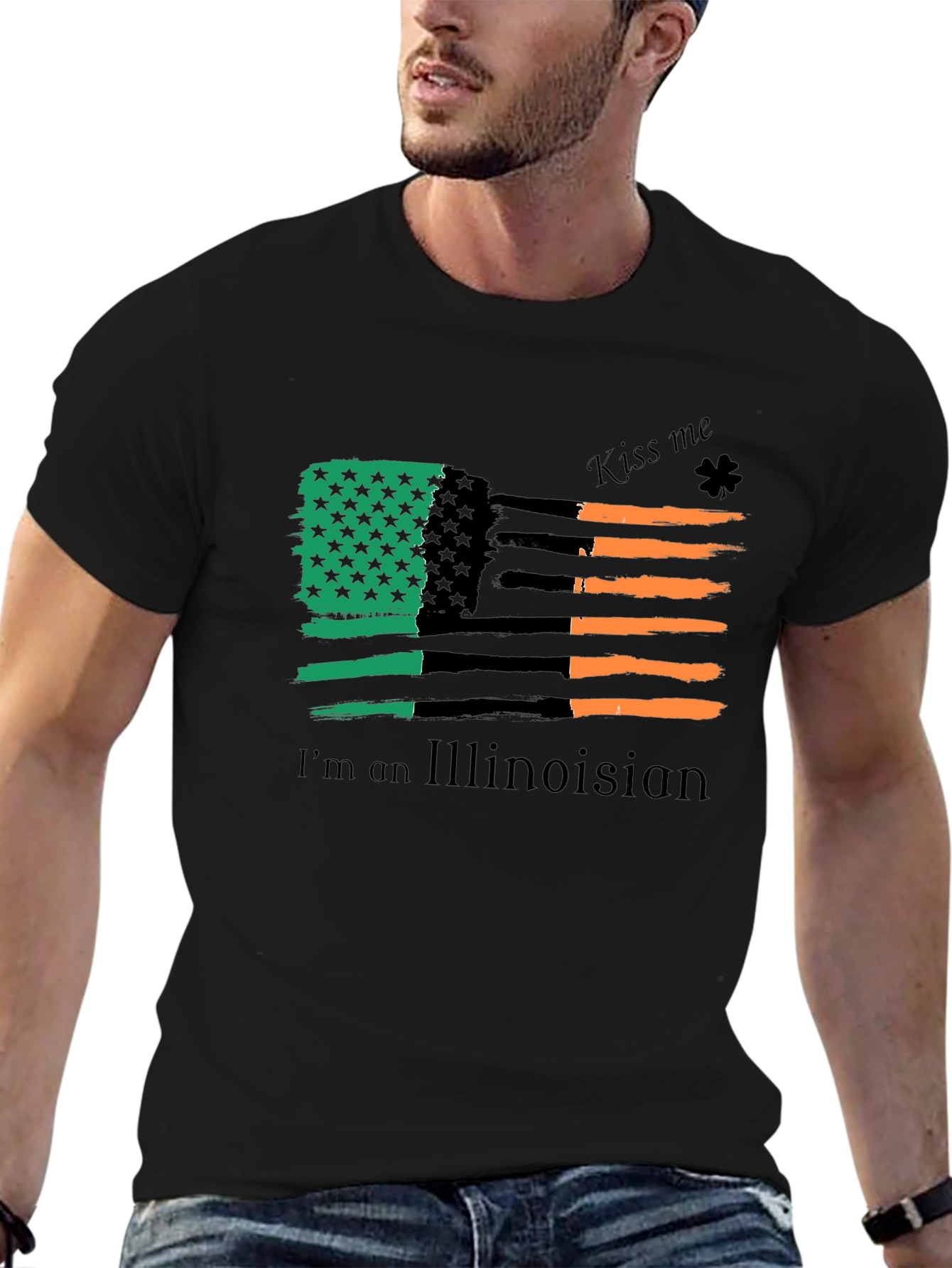 Illinois Irish American Flag St. Patricks Day T-Shirt