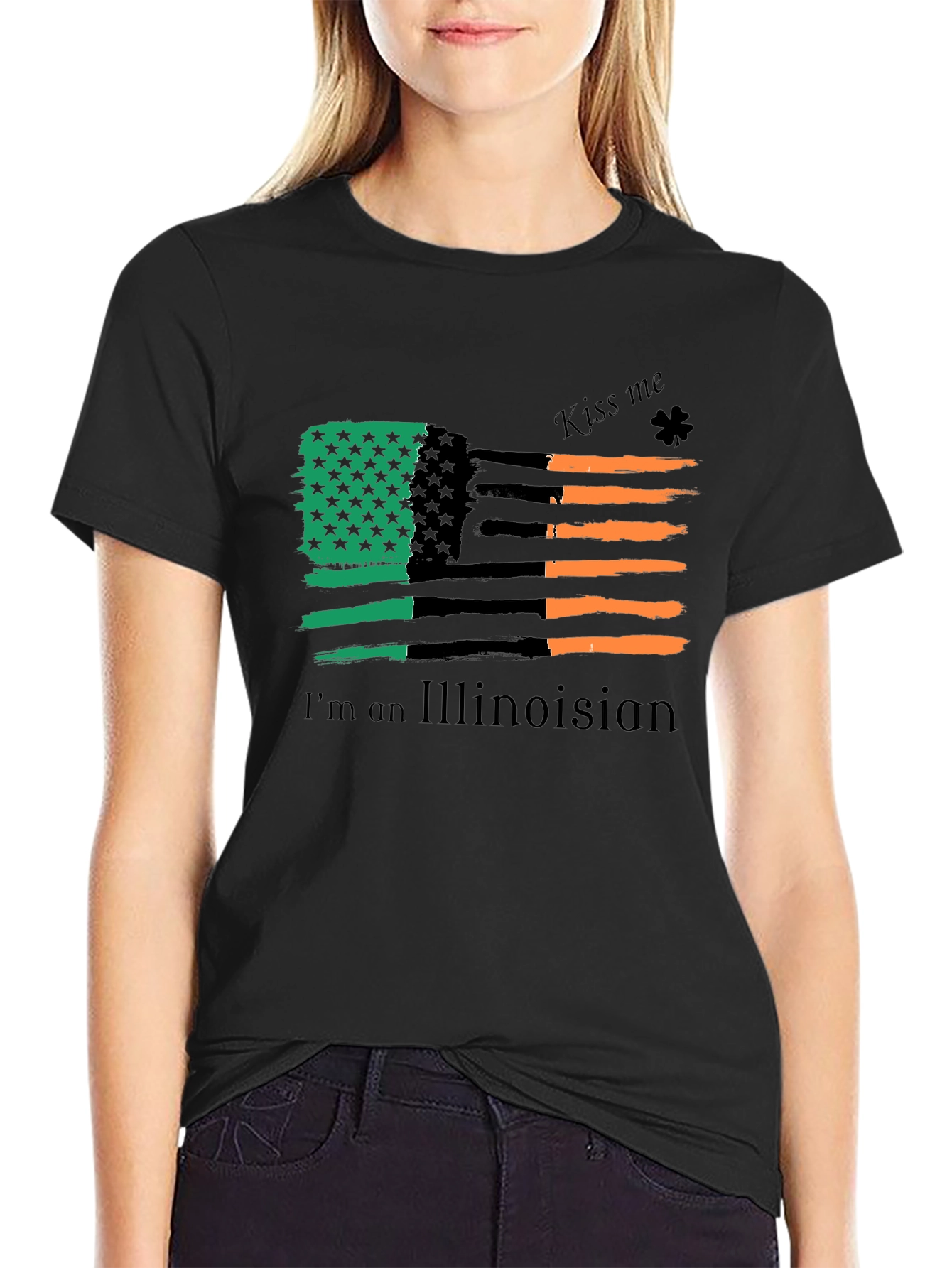 Illinois Irish American Flag St. Patricks Day T-Shirt