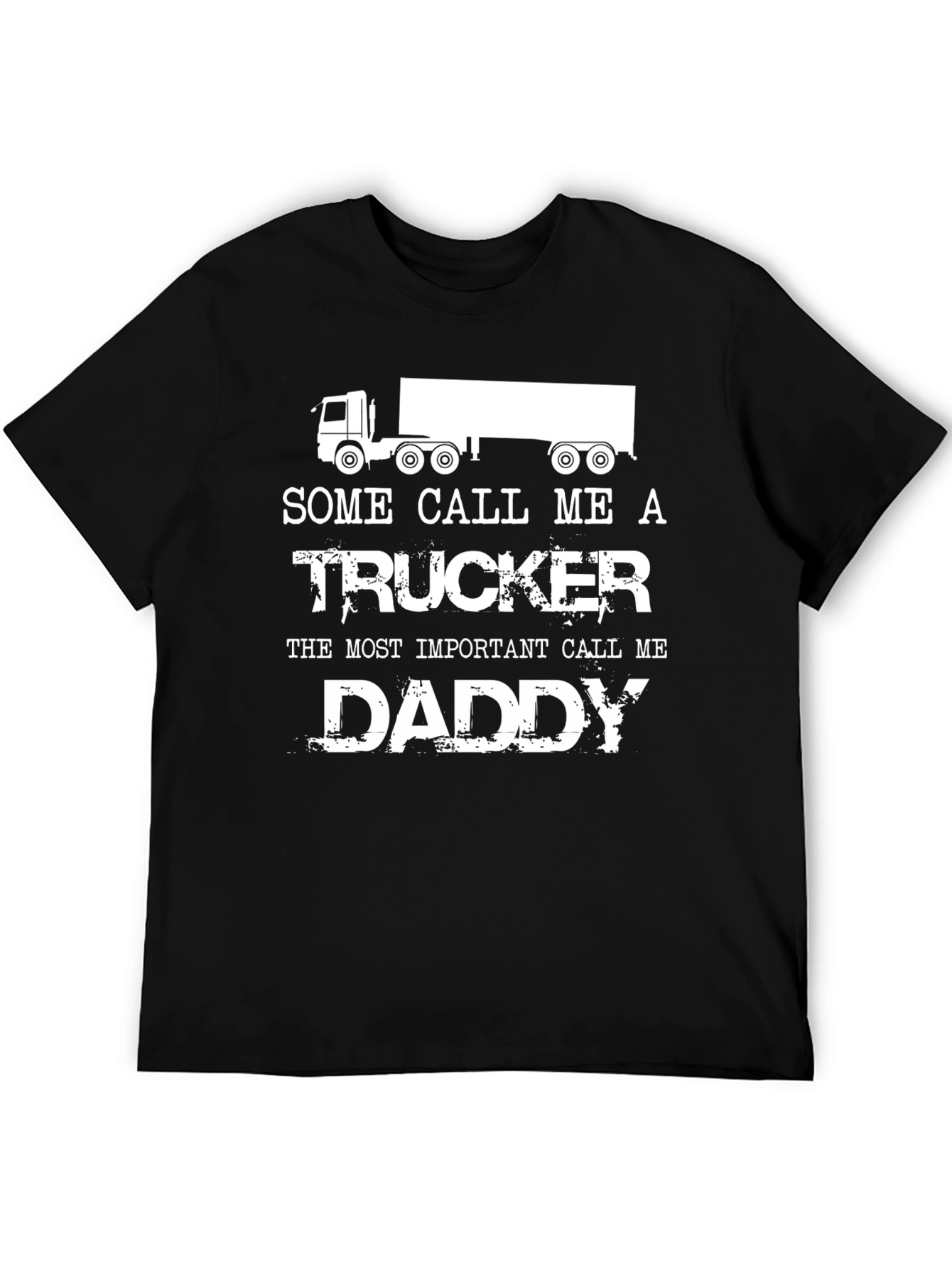Trucker Daddy Graphic Tee - Black Crewneck