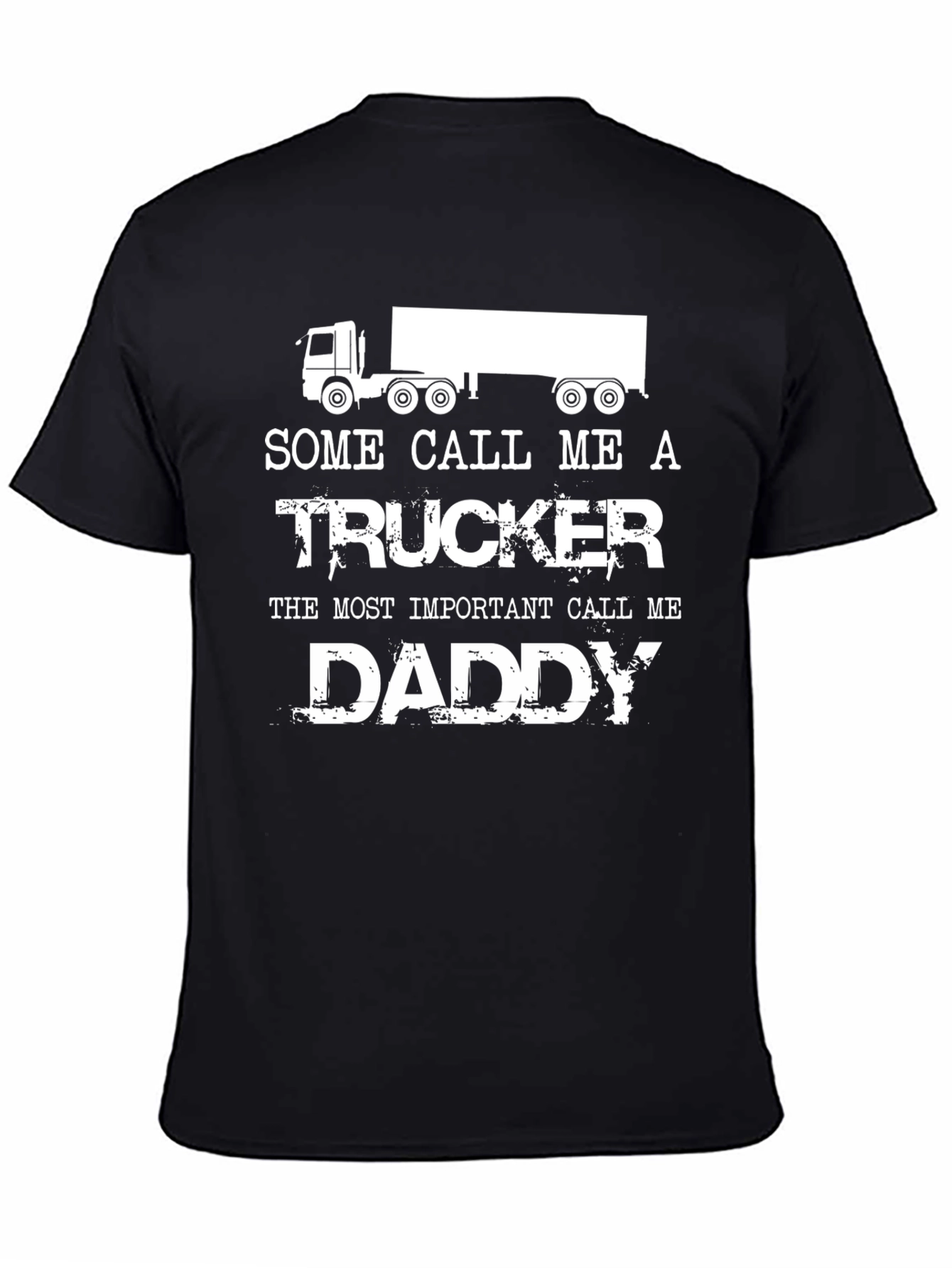 Trucker Daddy Graphic Tee - Black Crewneck