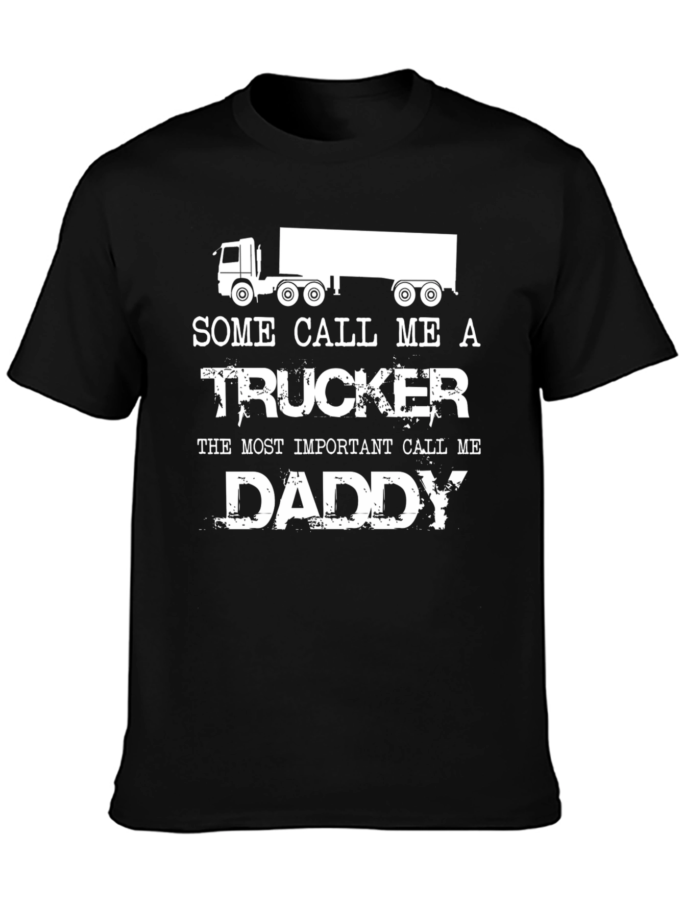 Trucker Daddy Graphic Tee - Black Crewneck