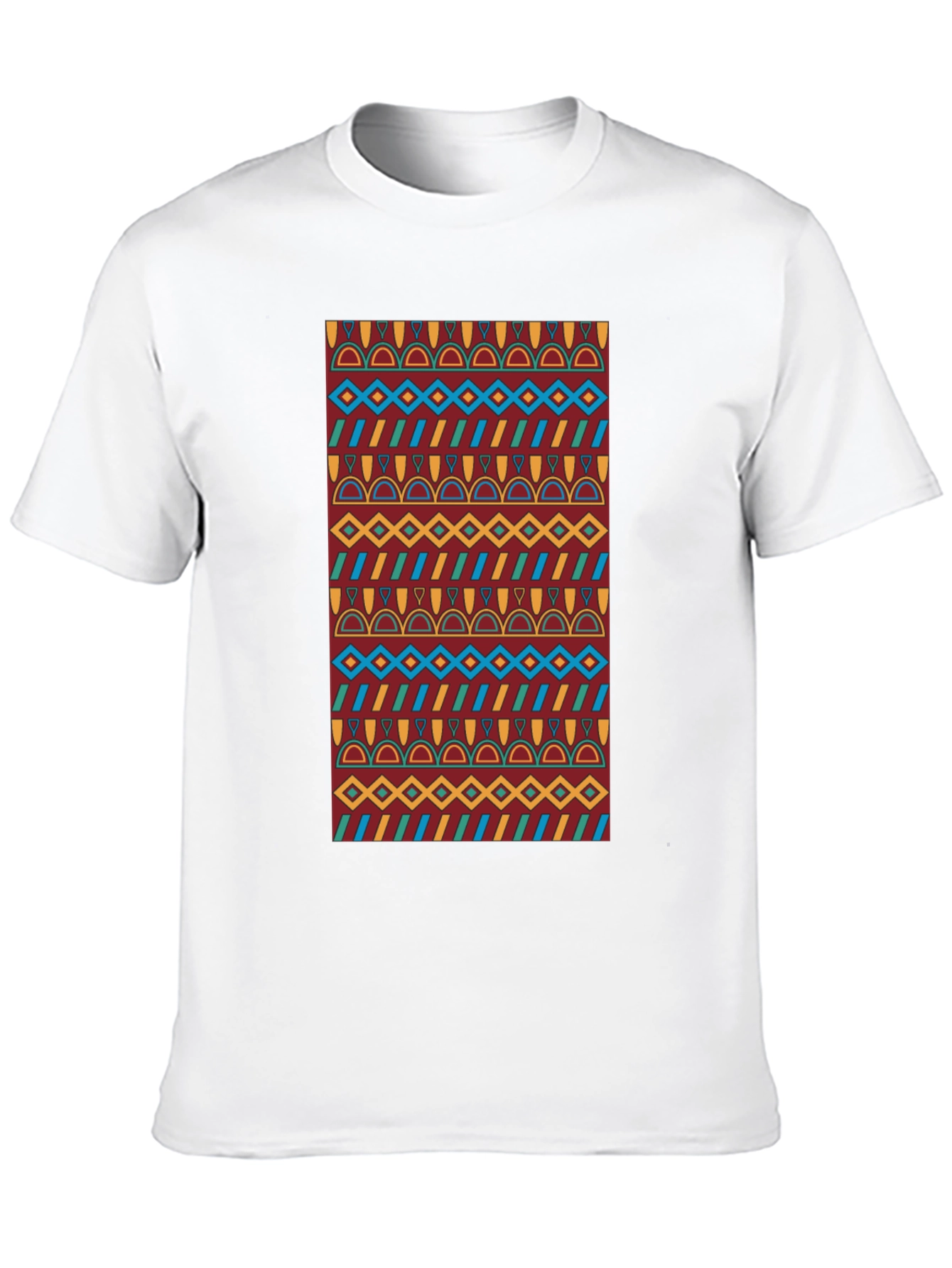 Patterned Graphic Print Tee - Casual Style