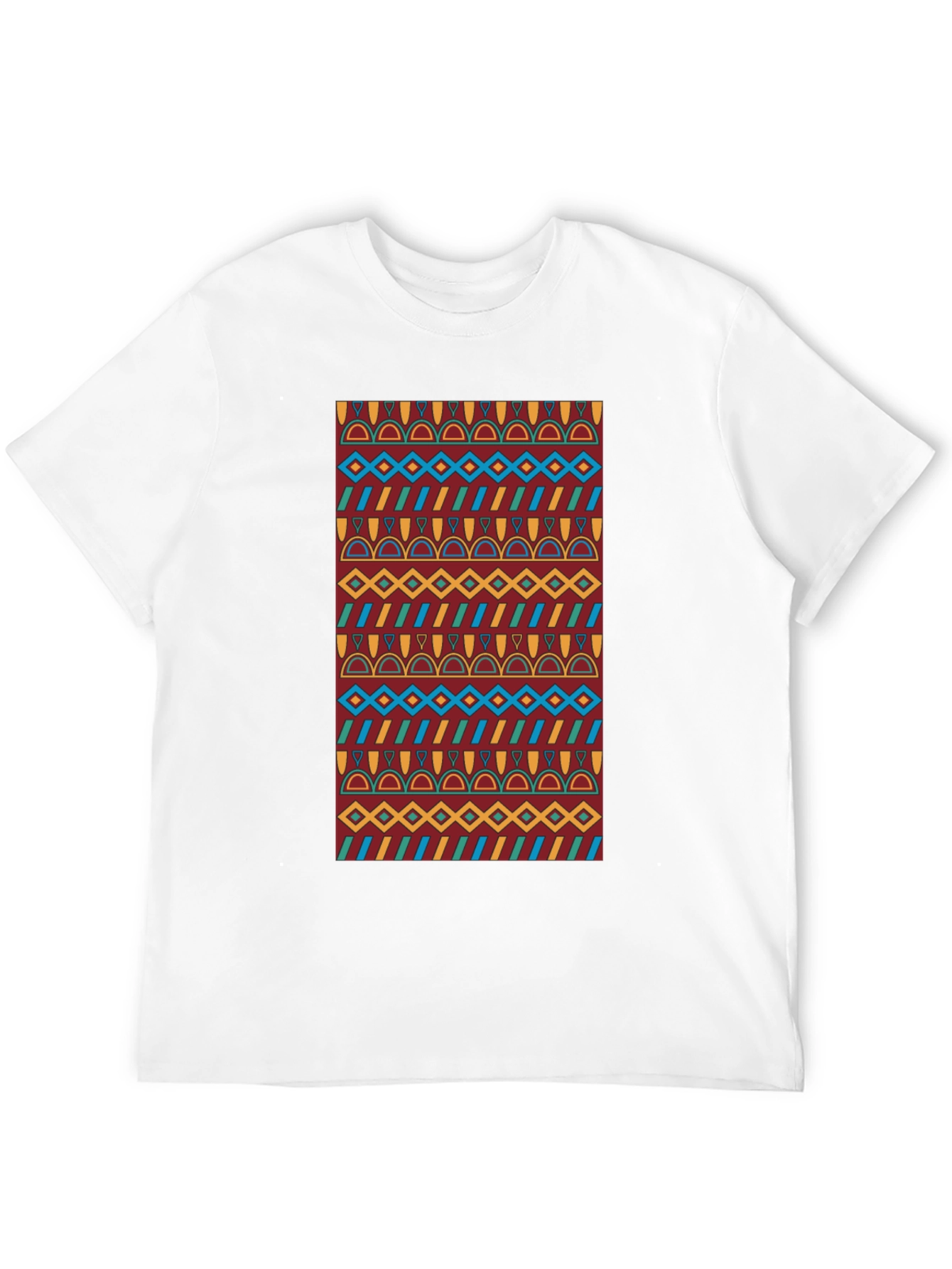 Patterned Graphic Print Tee - Casual Style