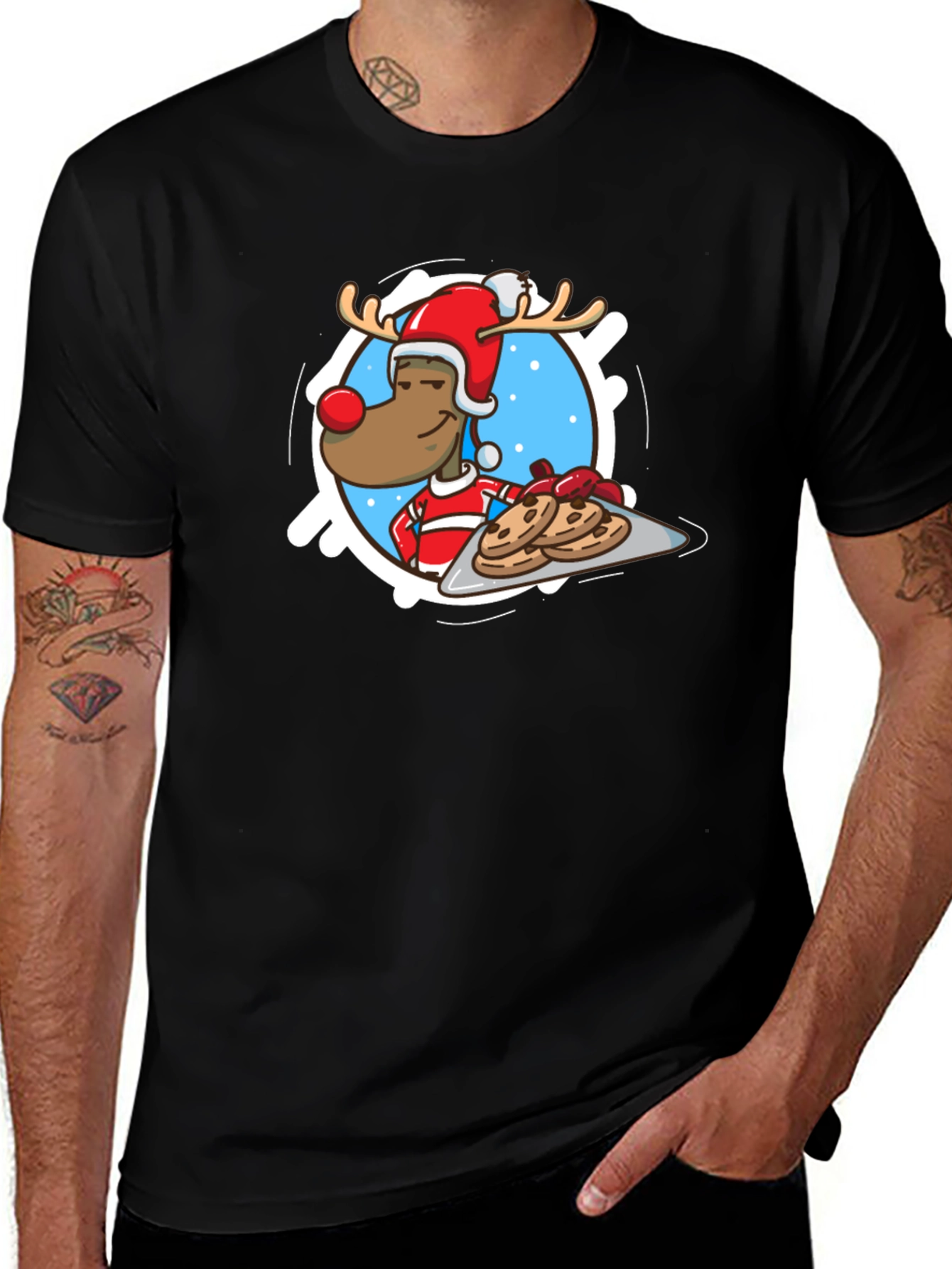 Festive Reindeer Chef T-Shirt - Holiday Cookies!