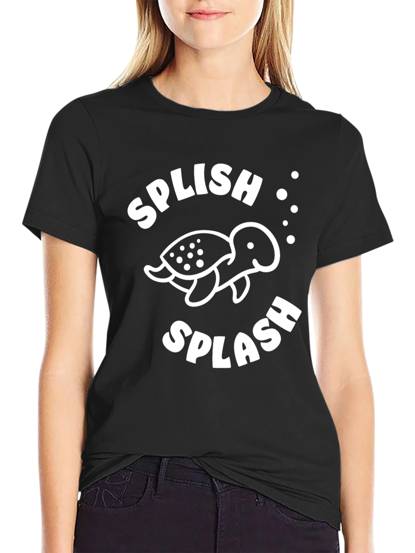 Splish Splash Turtle Graphic Tee - Black