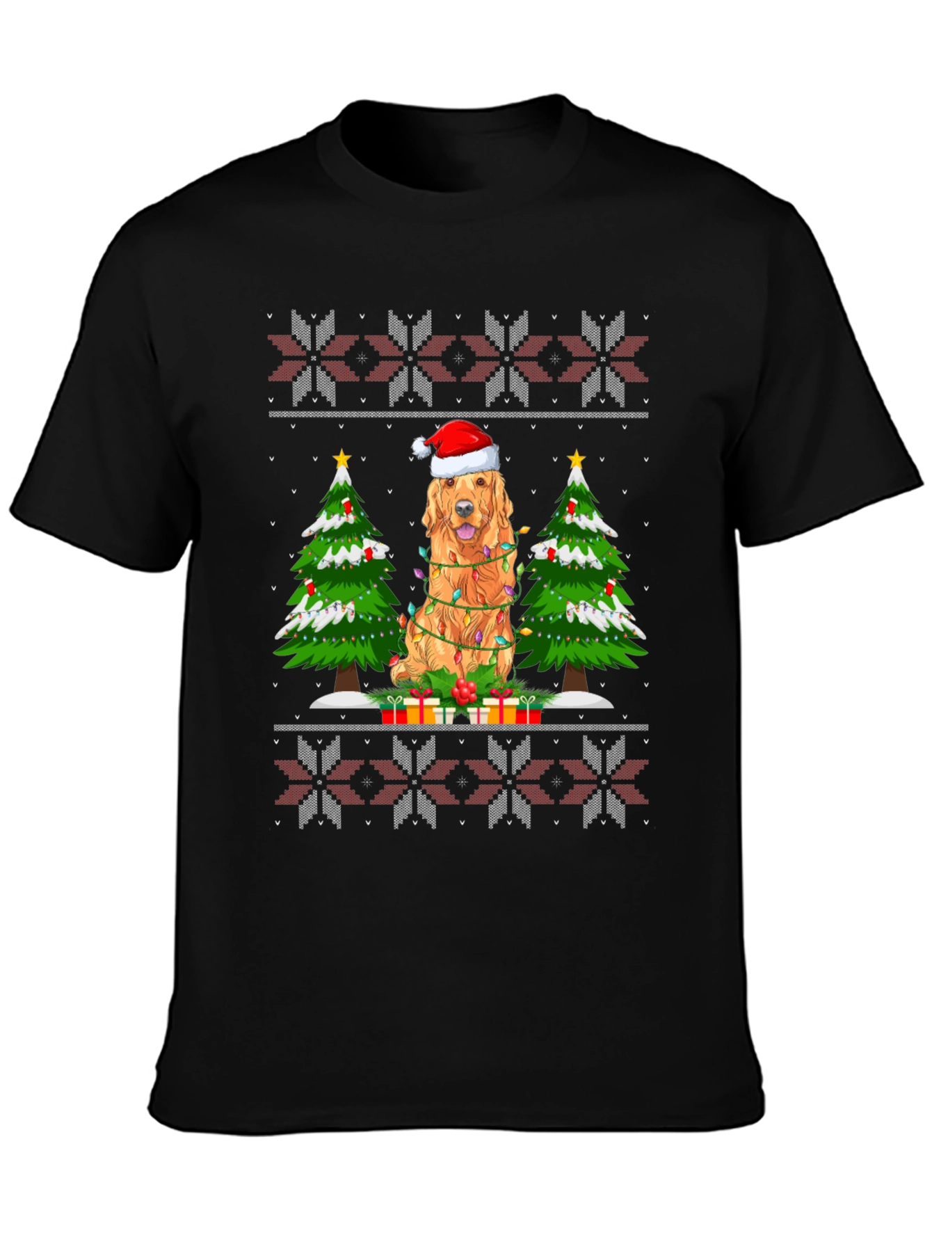 Festive Dog Christmas Tree Graphic Tee
