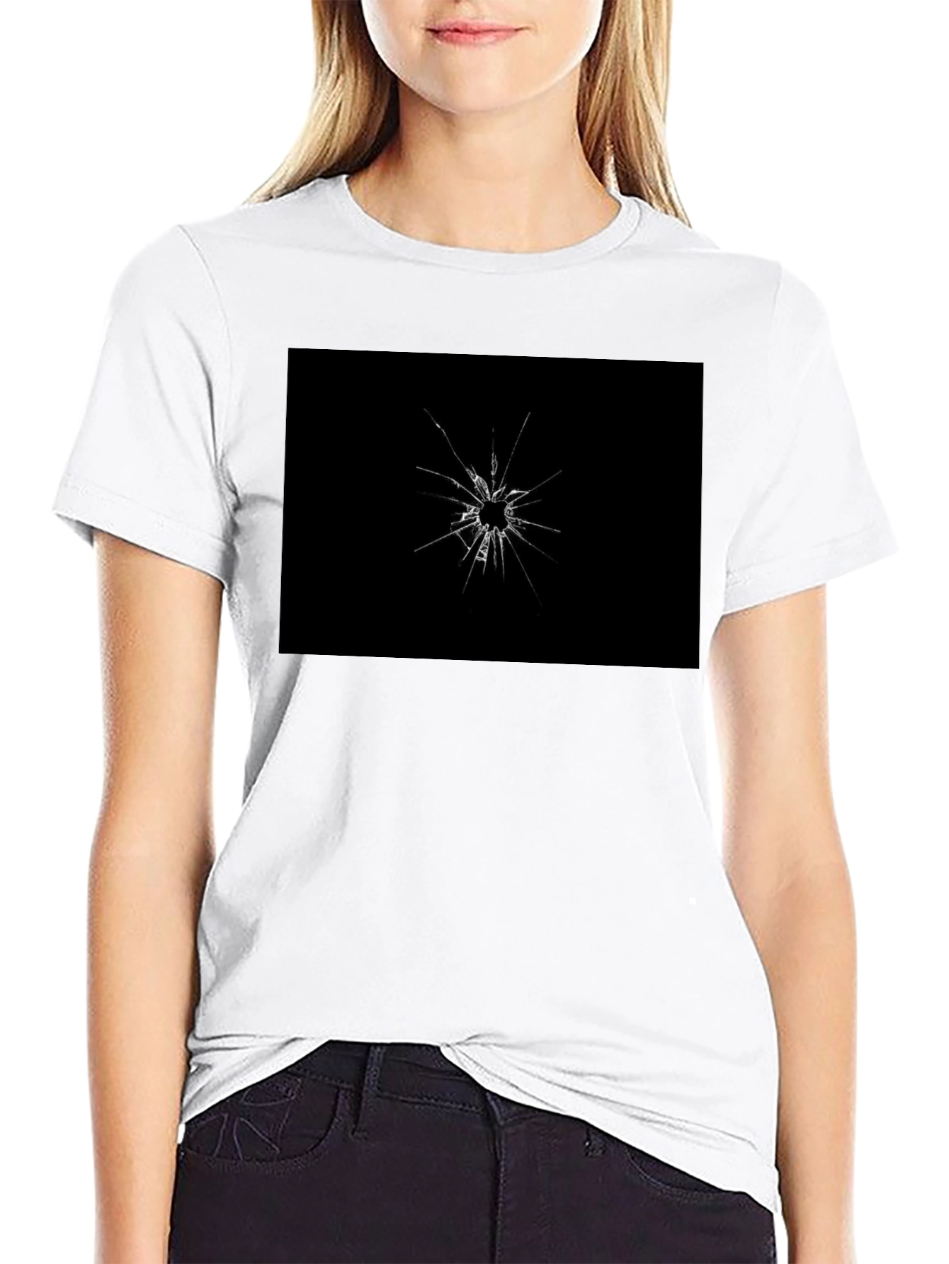 Shattered Glass Graphic Black T-Shirt
