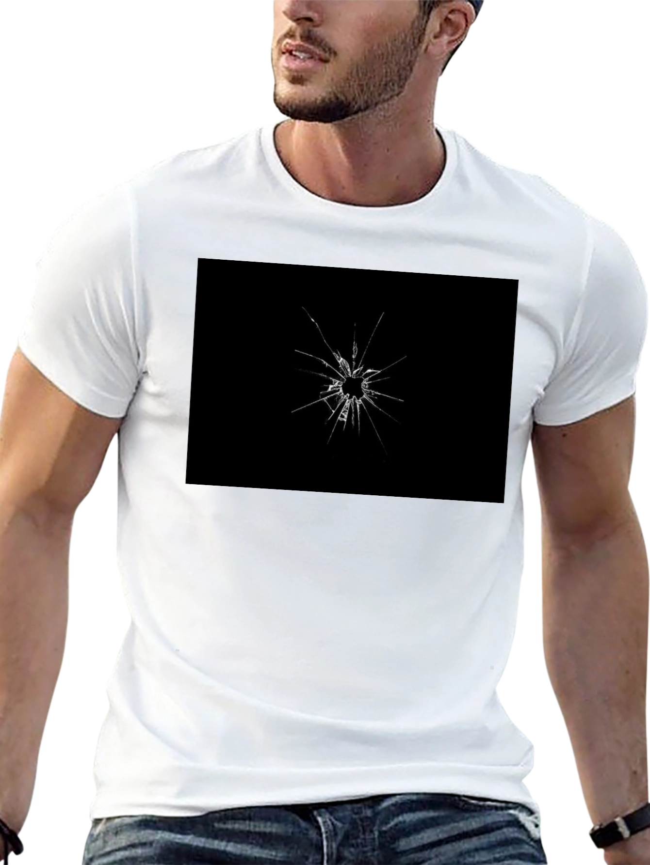 Shattered Glass Graphic Black T-Shirt