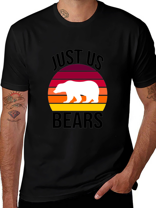 Just Us Bears Graphic Tee - Sunset Bear Shirt