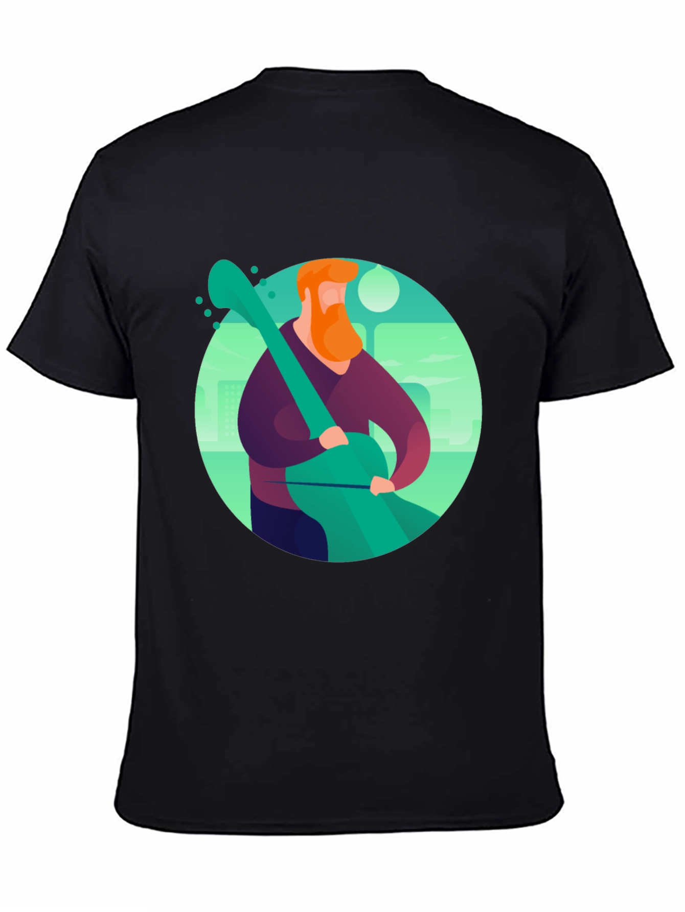 Guitar Man Graphic Tee - Black Cotton Blend