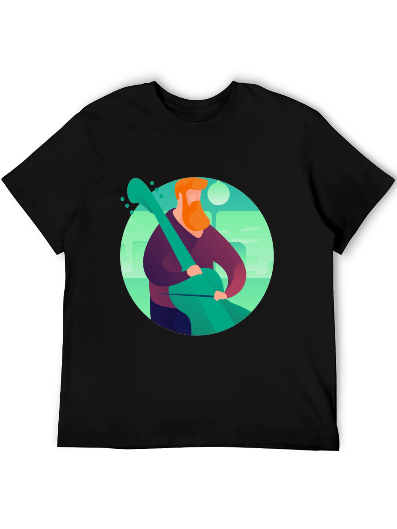 Guitar Man Graphic Tee - Black Cotton Blend