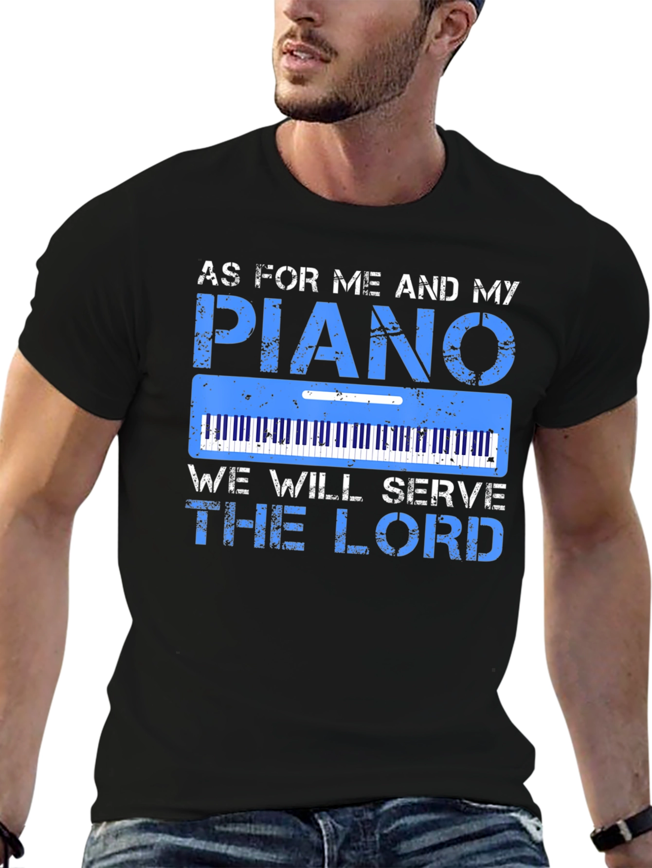 Piano Serve the Lord Graphic T-Shirt