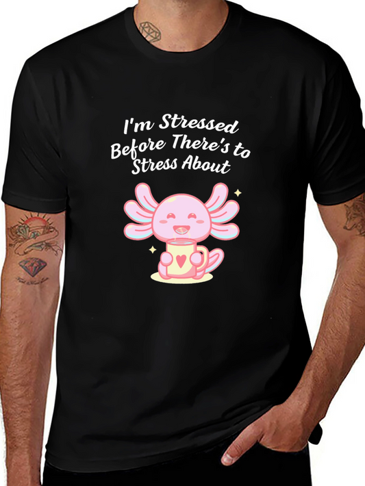 Stressed Axolotl T-Shirt - Cute & Comfy Graphic Tee