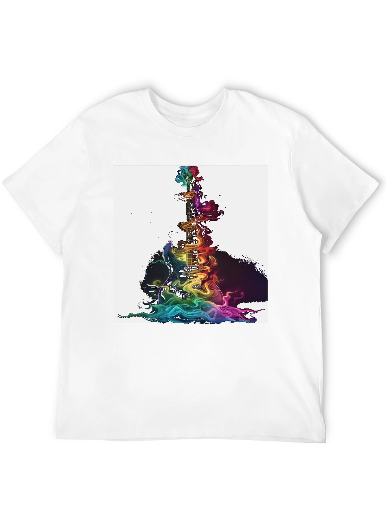 Rainbow Smoke Guitar Graphic Tee
