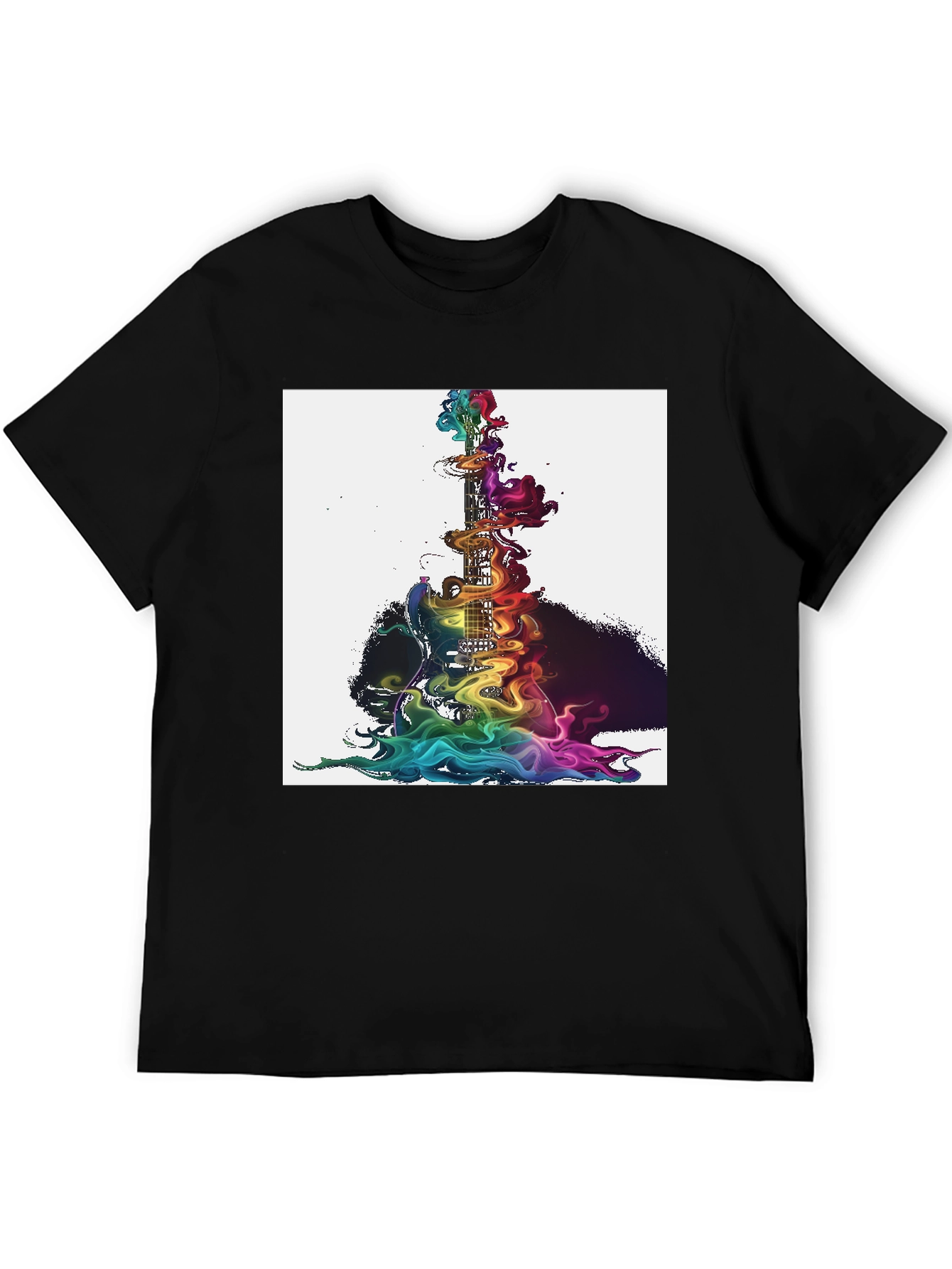 Rainbow Smoke Guitar Graphic Tee