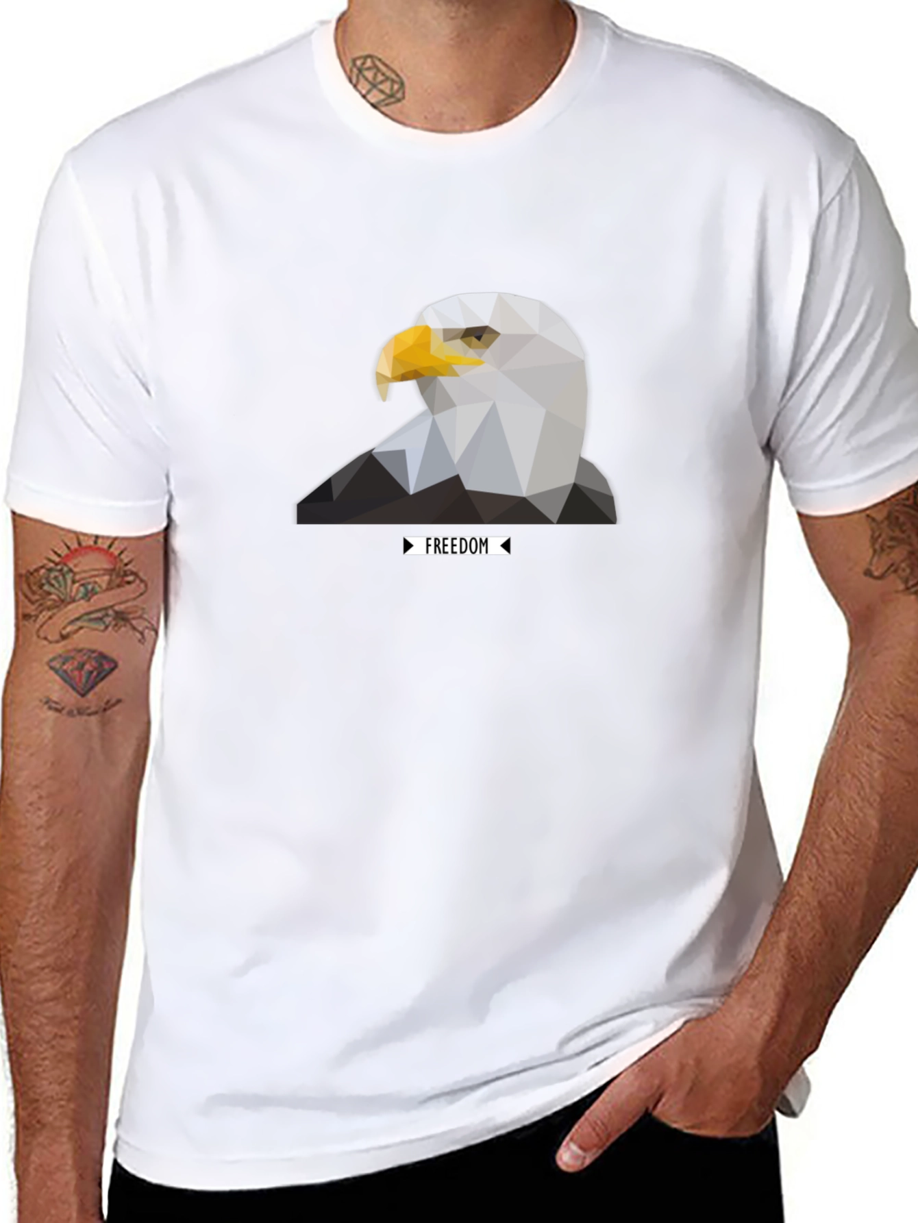 Geometric Eagle Graphic Tee - Freedom Design