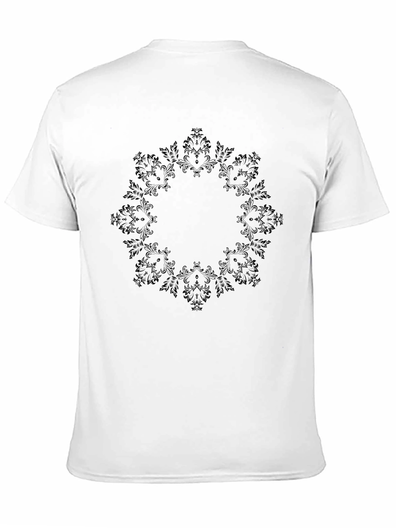 Elegant Black Floral Mandala T-Shirt