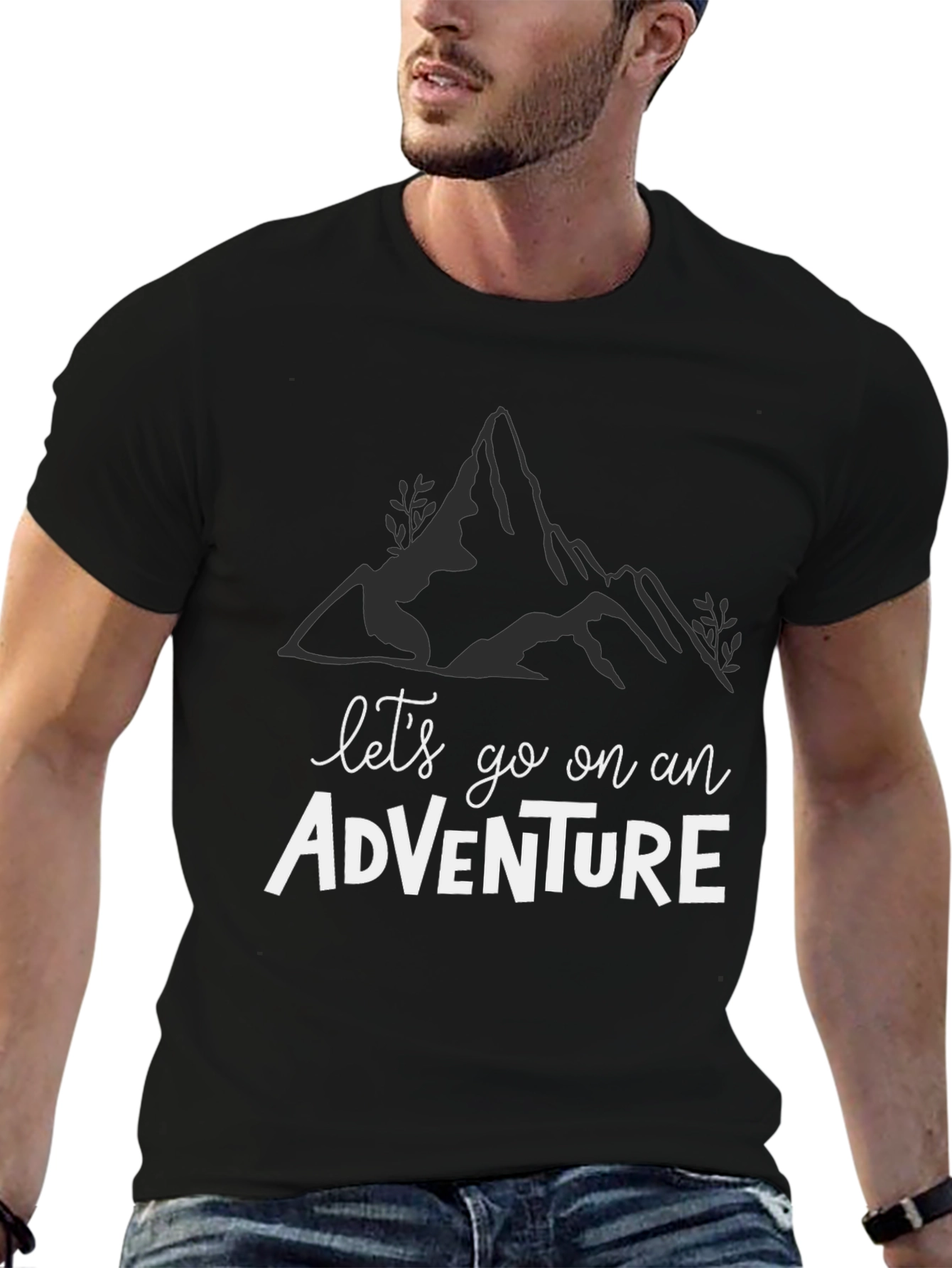 Adventure Awaits: Black Graphic Tee