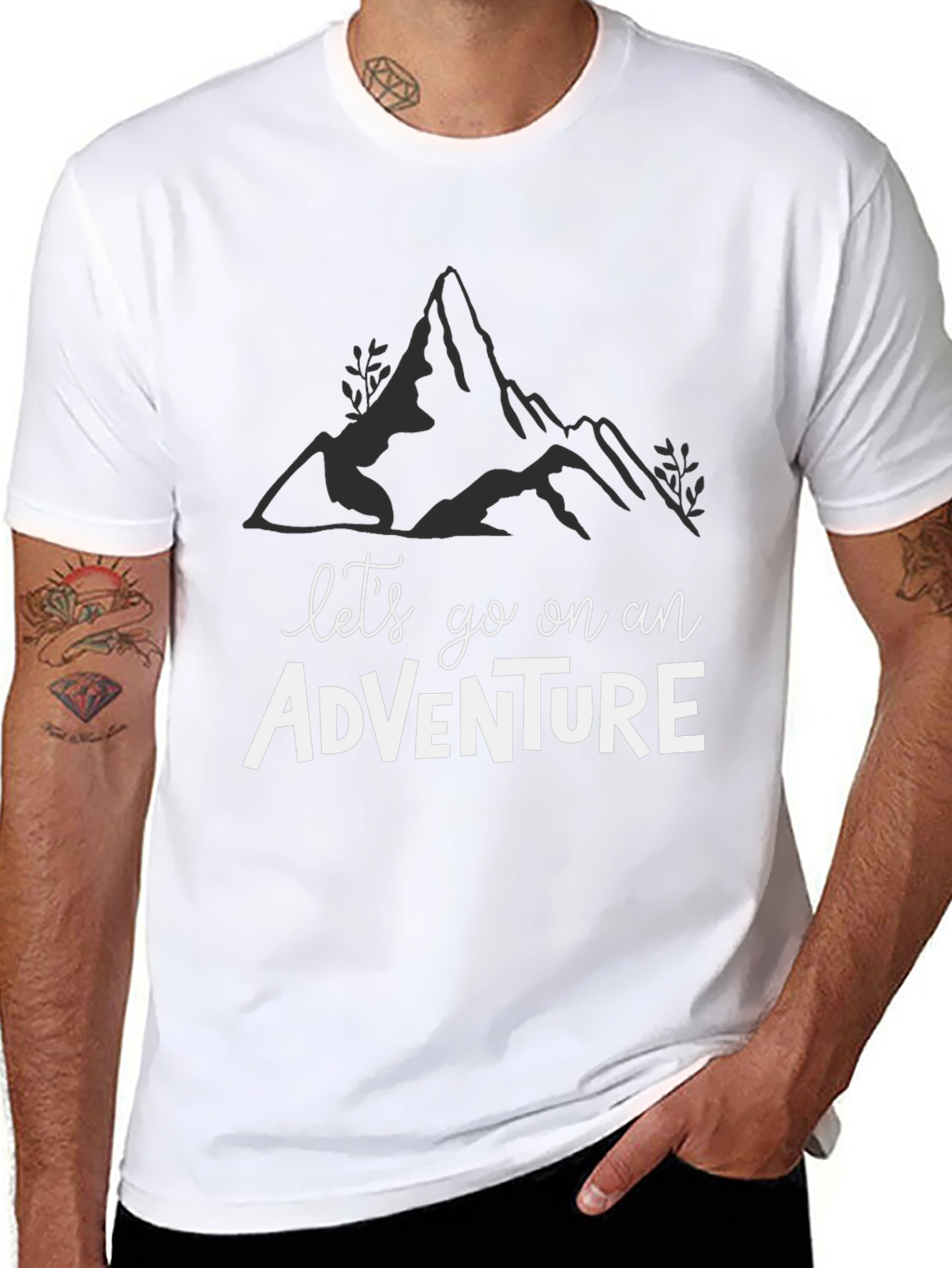 Adventure Awaits: Black Graphic Tee
