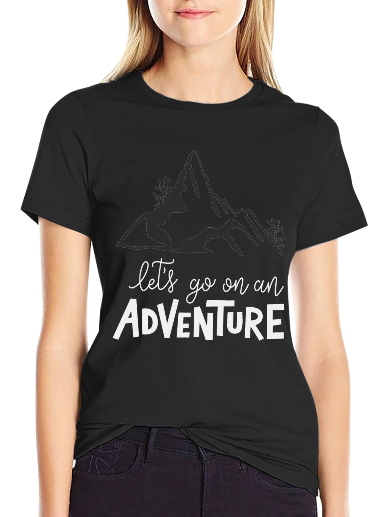 Adventure Awaits: Black Graphic Tee
