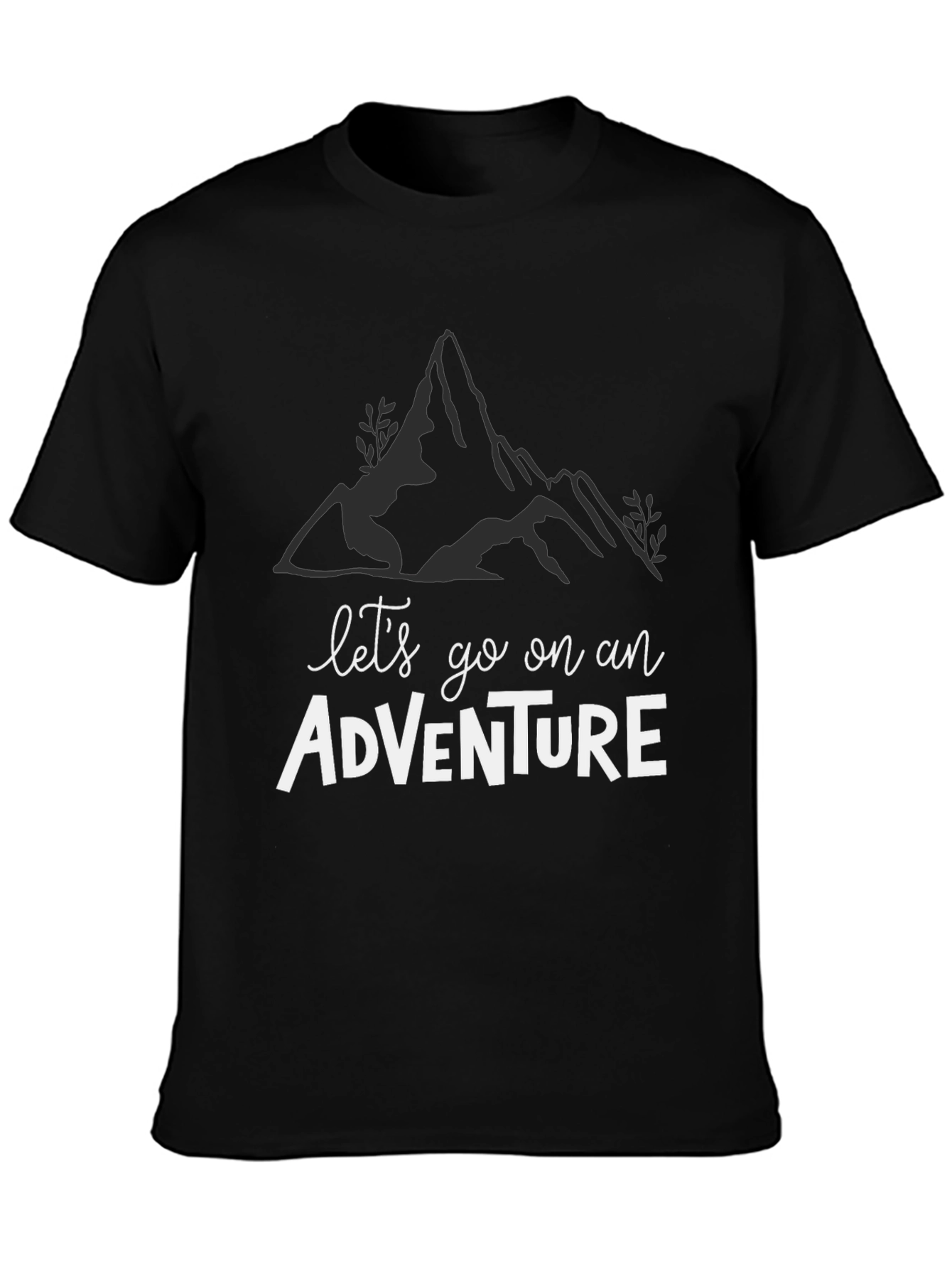 Adventure Awaits: Black Graphic Tee