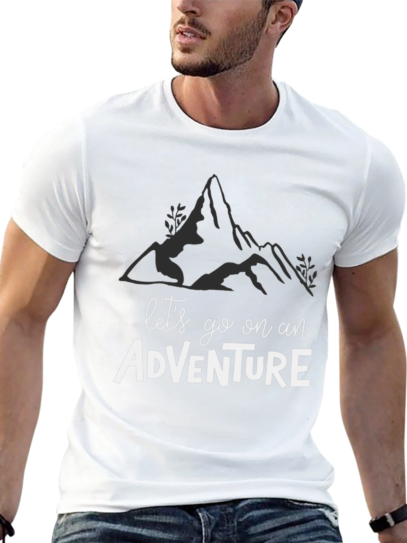 Adventure Awaits: Black Graphic Tee