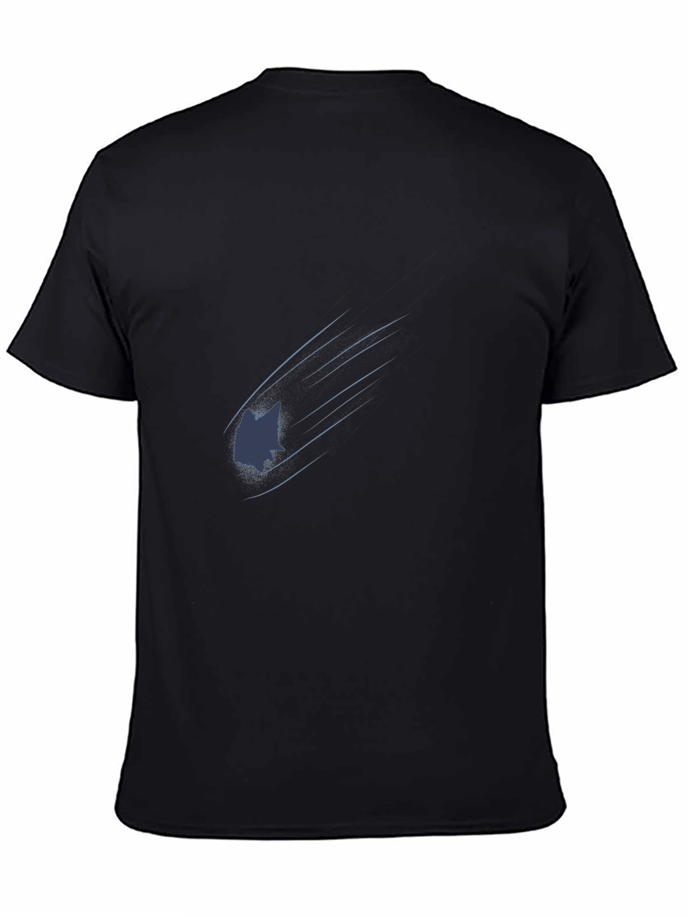 Mens Black Graphic Tee - Comet Cat Design