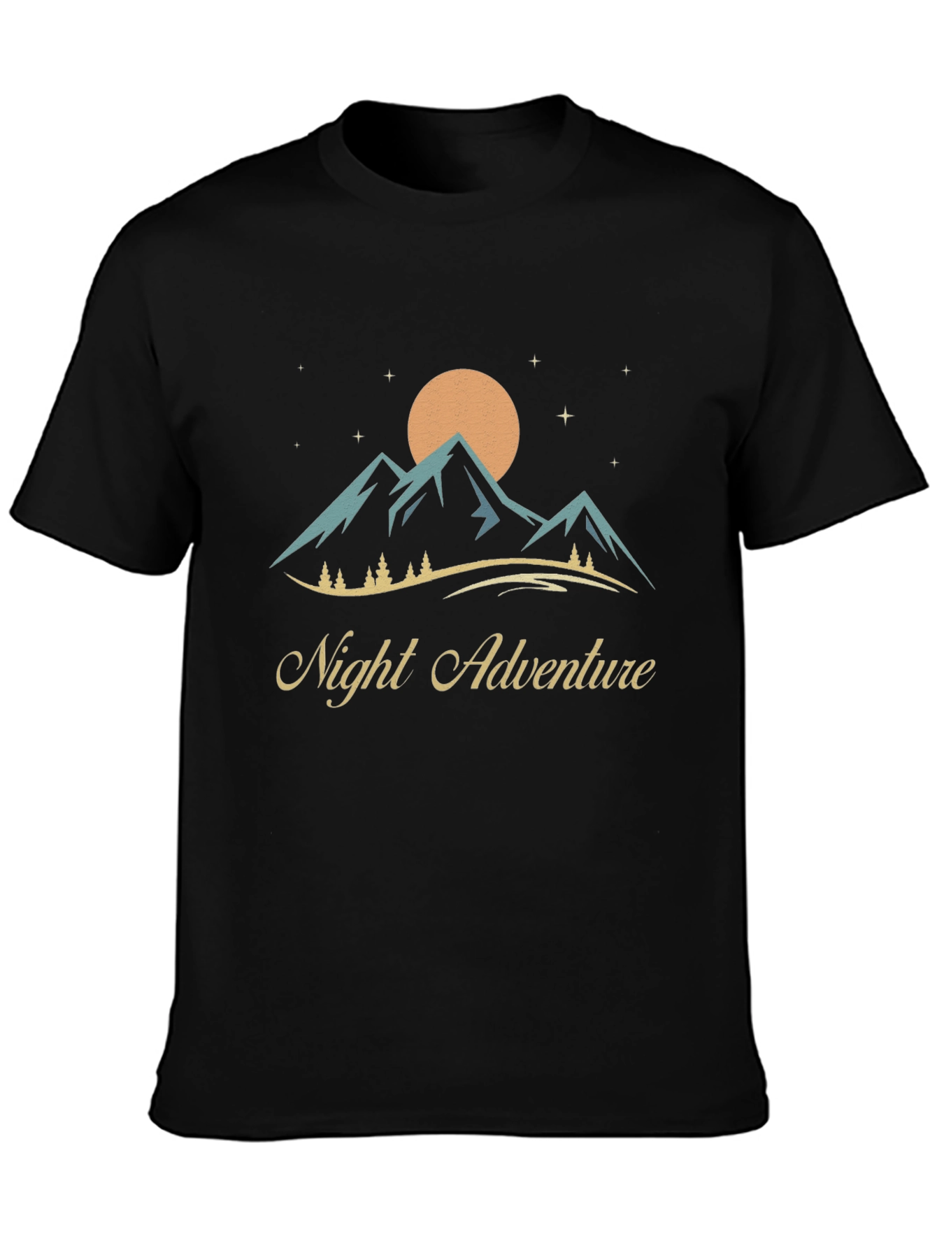 Night Adventure Graphic Tee - Mountain Design