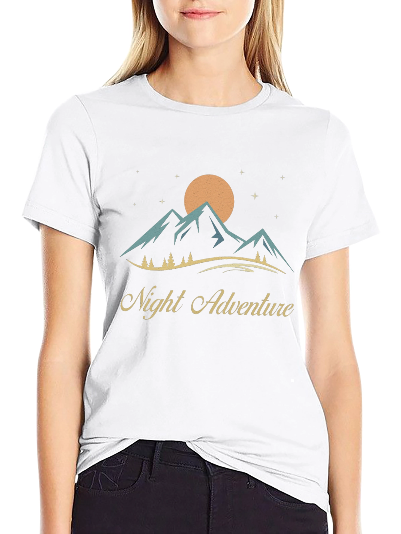 Night Adventure Graphic Tee - Mountain Design