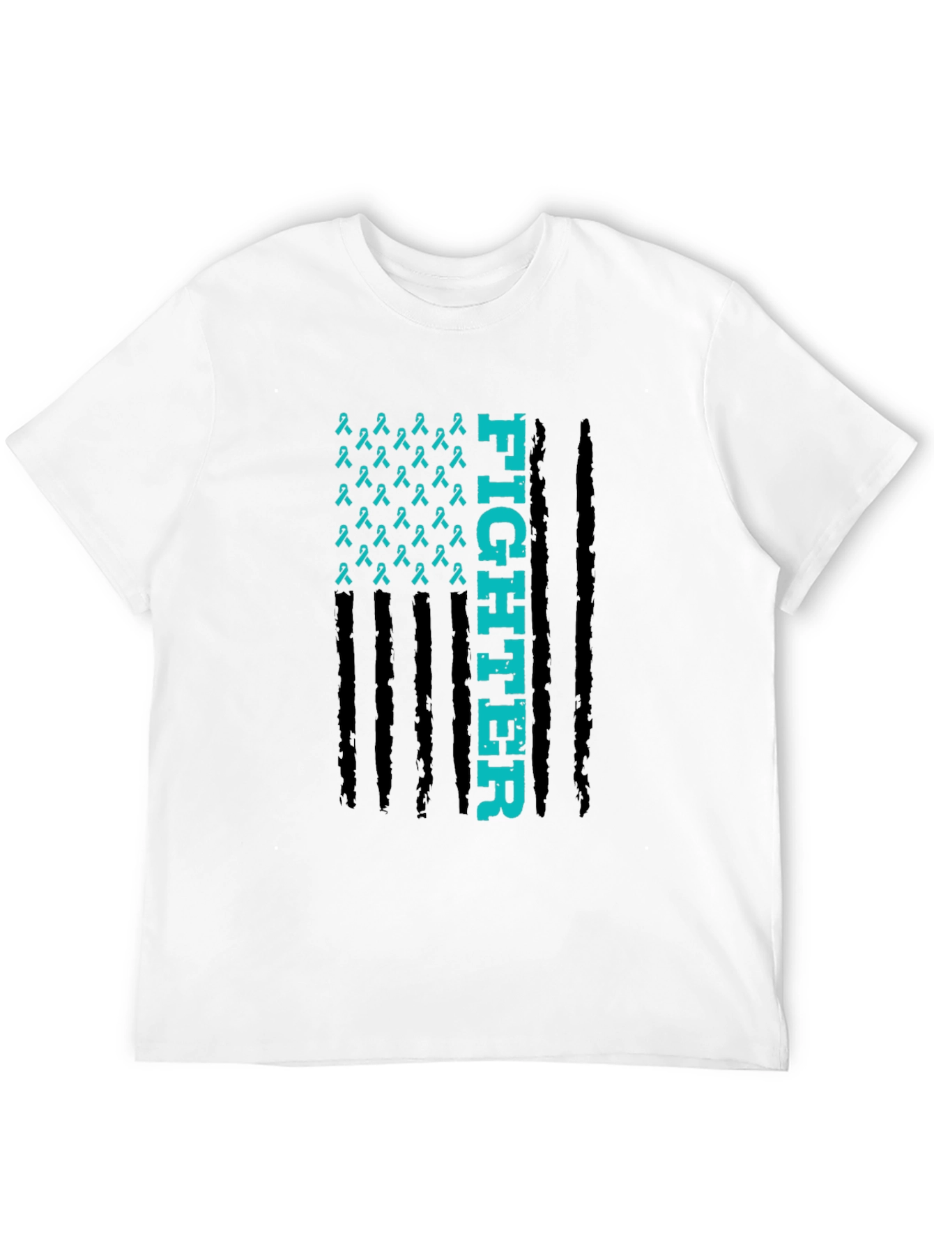 Fighter Ribbon Graphic Tee - Teal Awareness