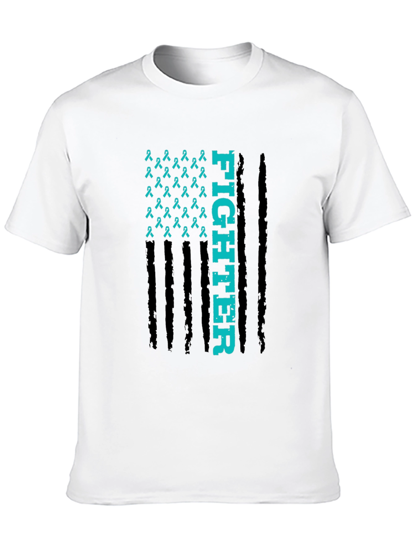 Fighter Ribbon Graphic Tee - Teal Awareness