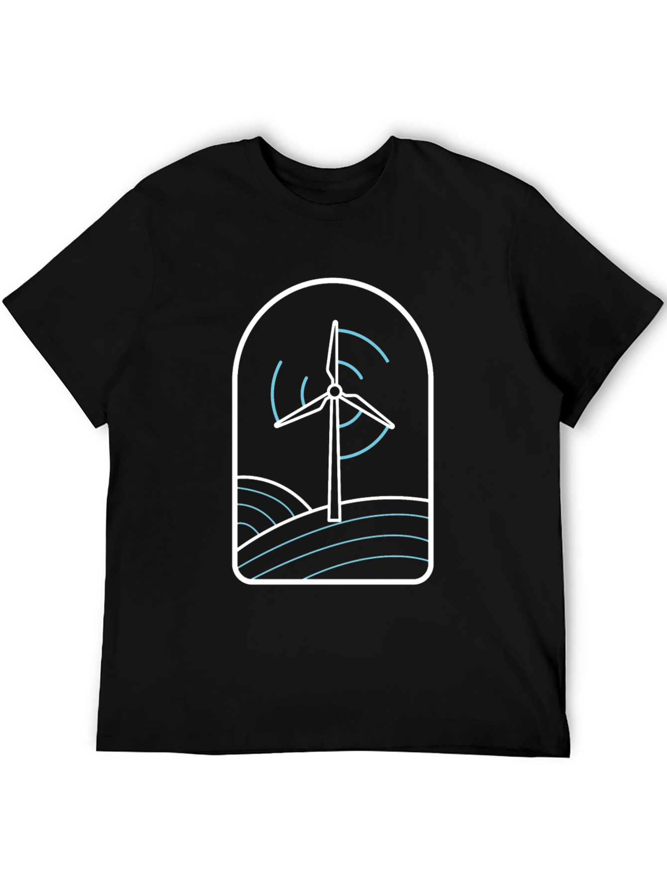 Wind Turbine Graphic Tee - Stylish Eco-Friendly Design