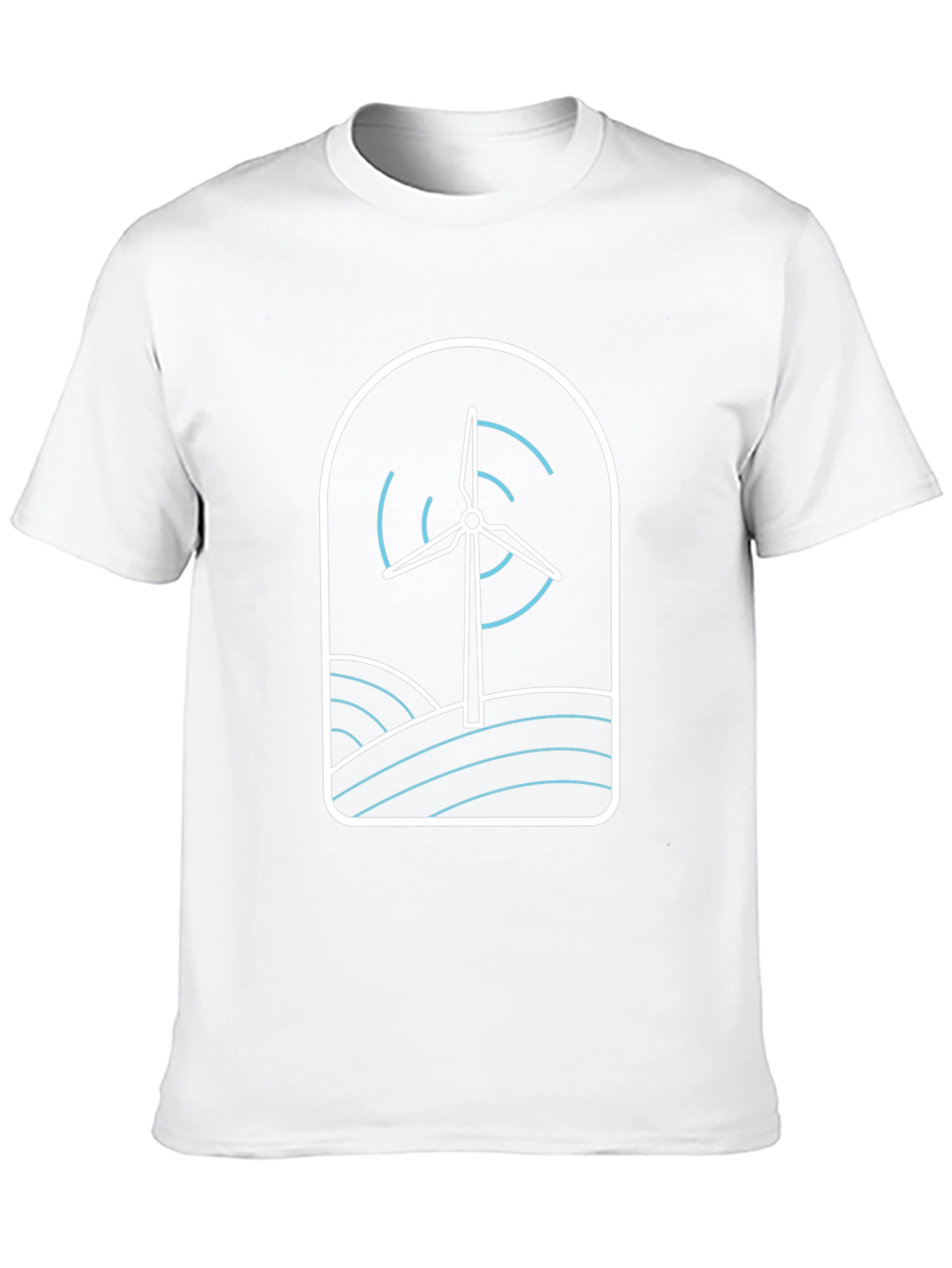 Wind Turbine Graphic Tee - Stylish Eco-Friendly Design