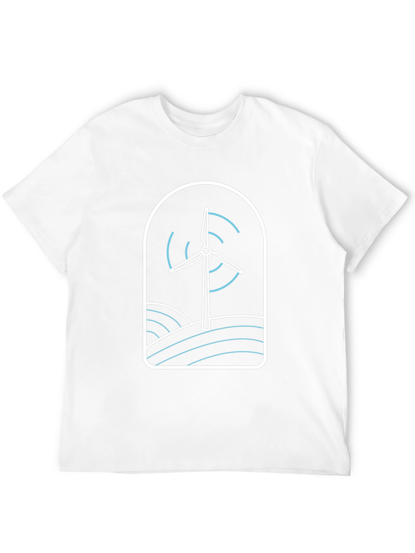Wind Turbine Graphic Tee - Stylish Eco-Friendly Design