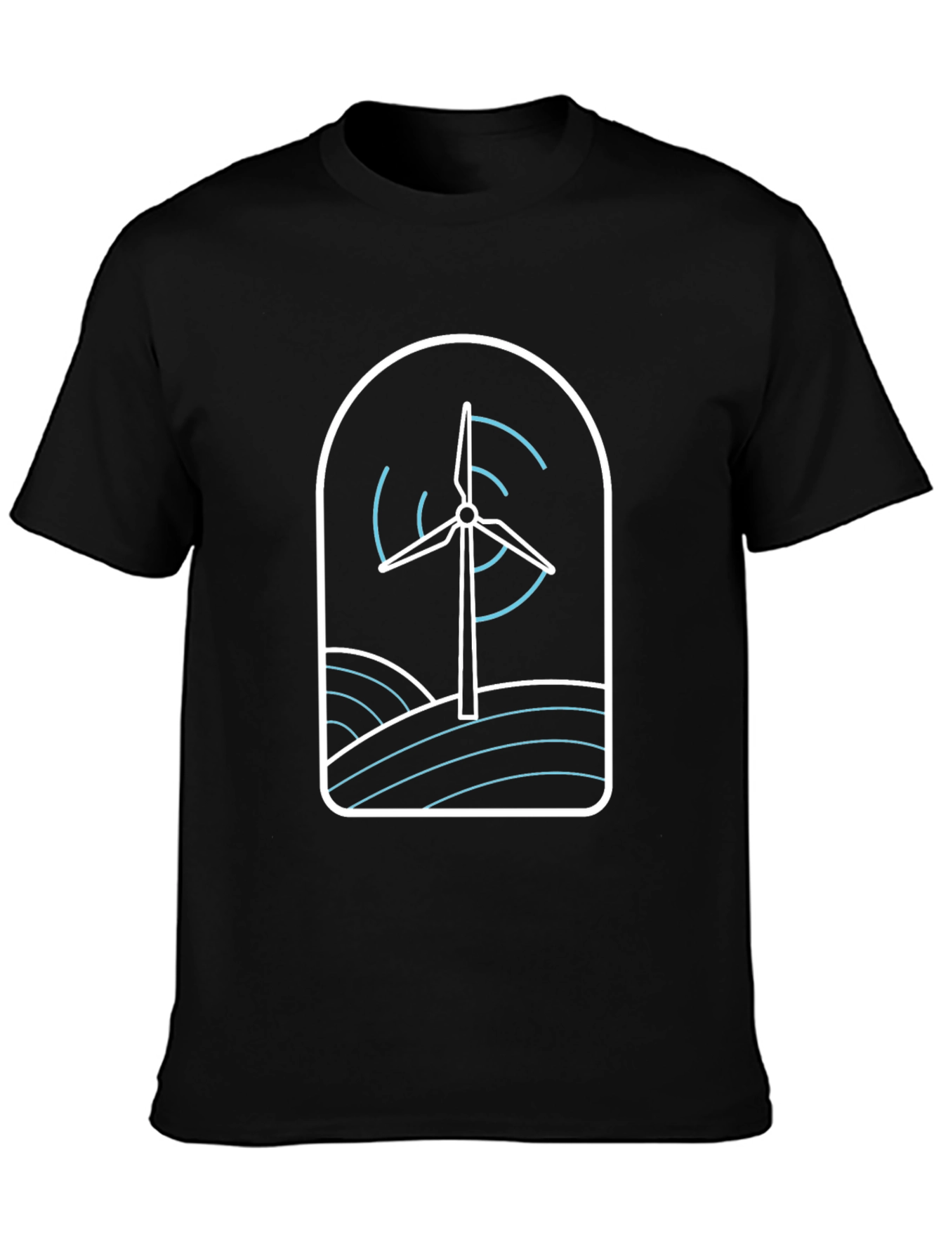 Wind Turbine Graphic Tee - Stylish Eco-Friendly Design