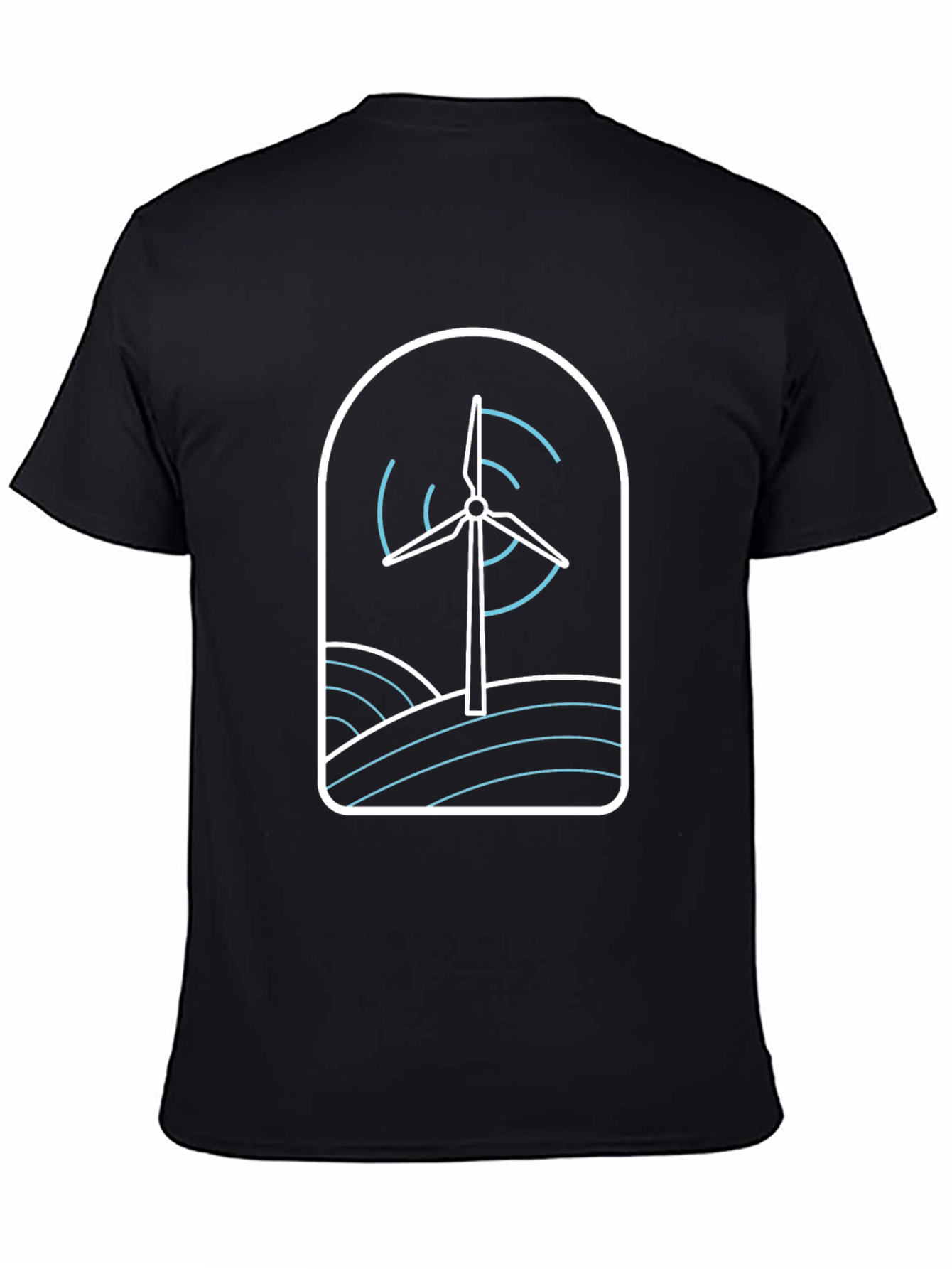 Wind Turbine Graphic Tee - Stylish Eco-Friendly Design