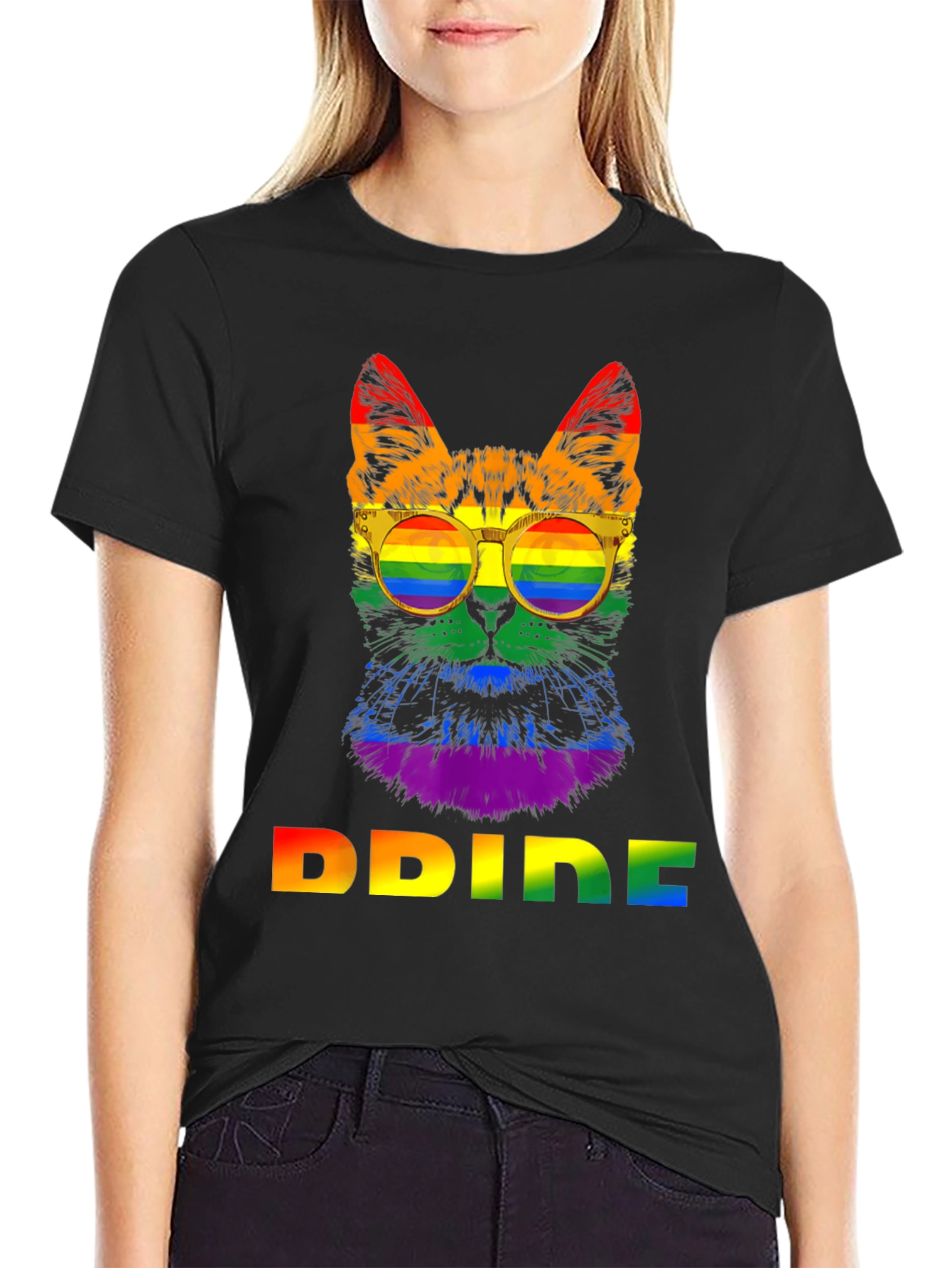 Pride Cat T-Shirt - Rainbow LGBT Graphic Tee