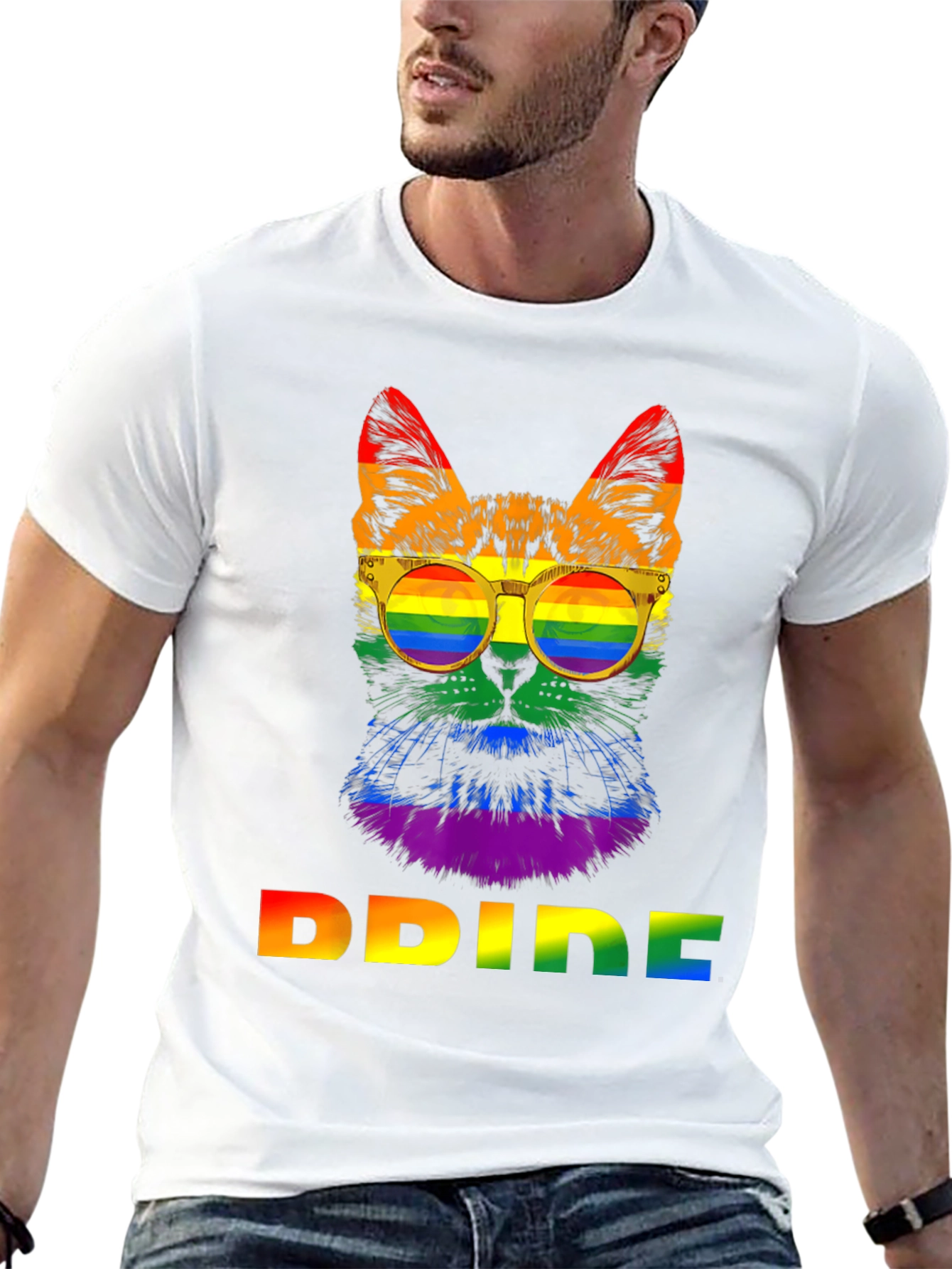 Pride Cat T-Shirt - Rainbow LGBT Graphic Tee