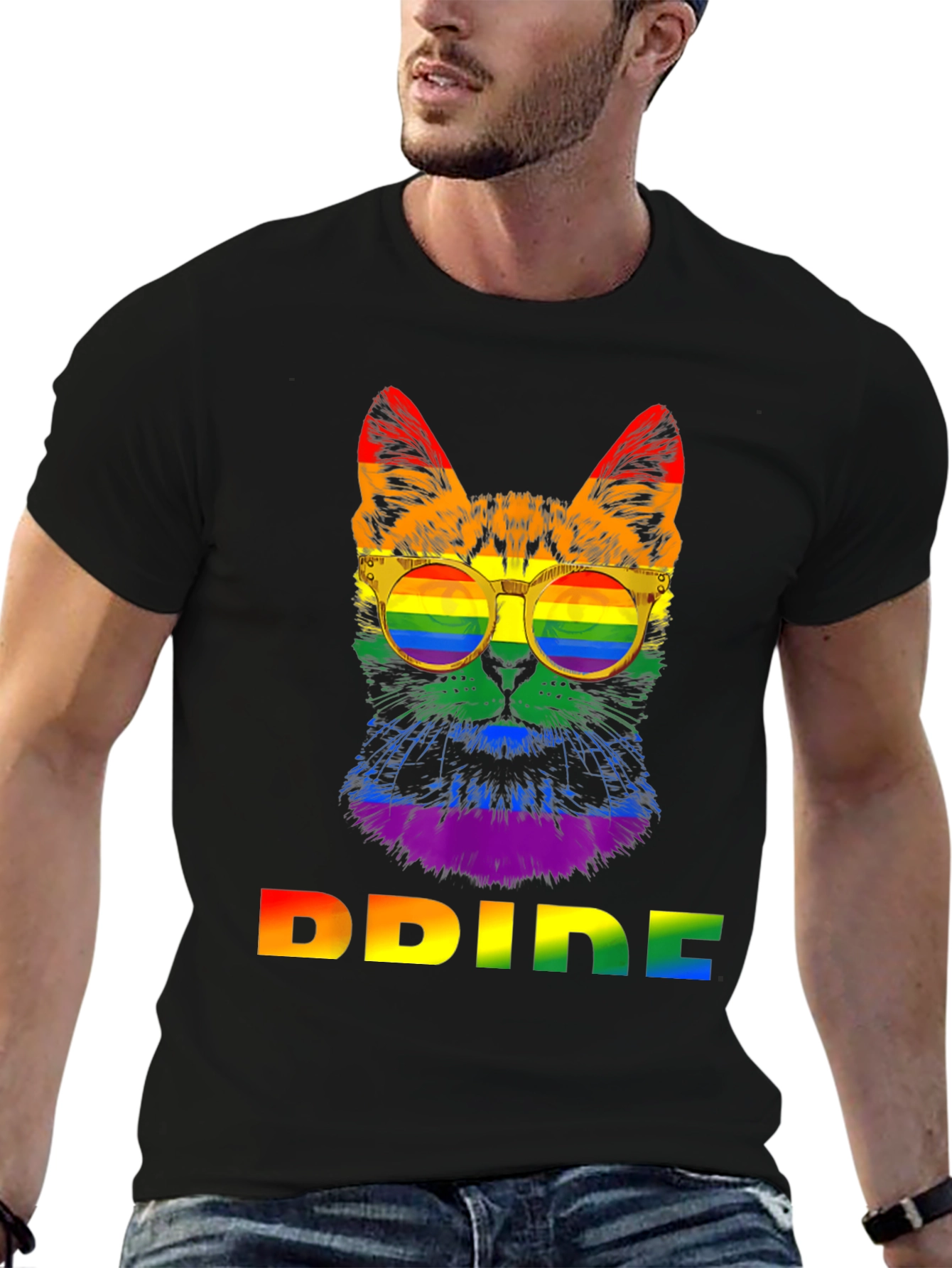 Pride Cat T-Shirt - Rainbow LGBT Graphic Tee